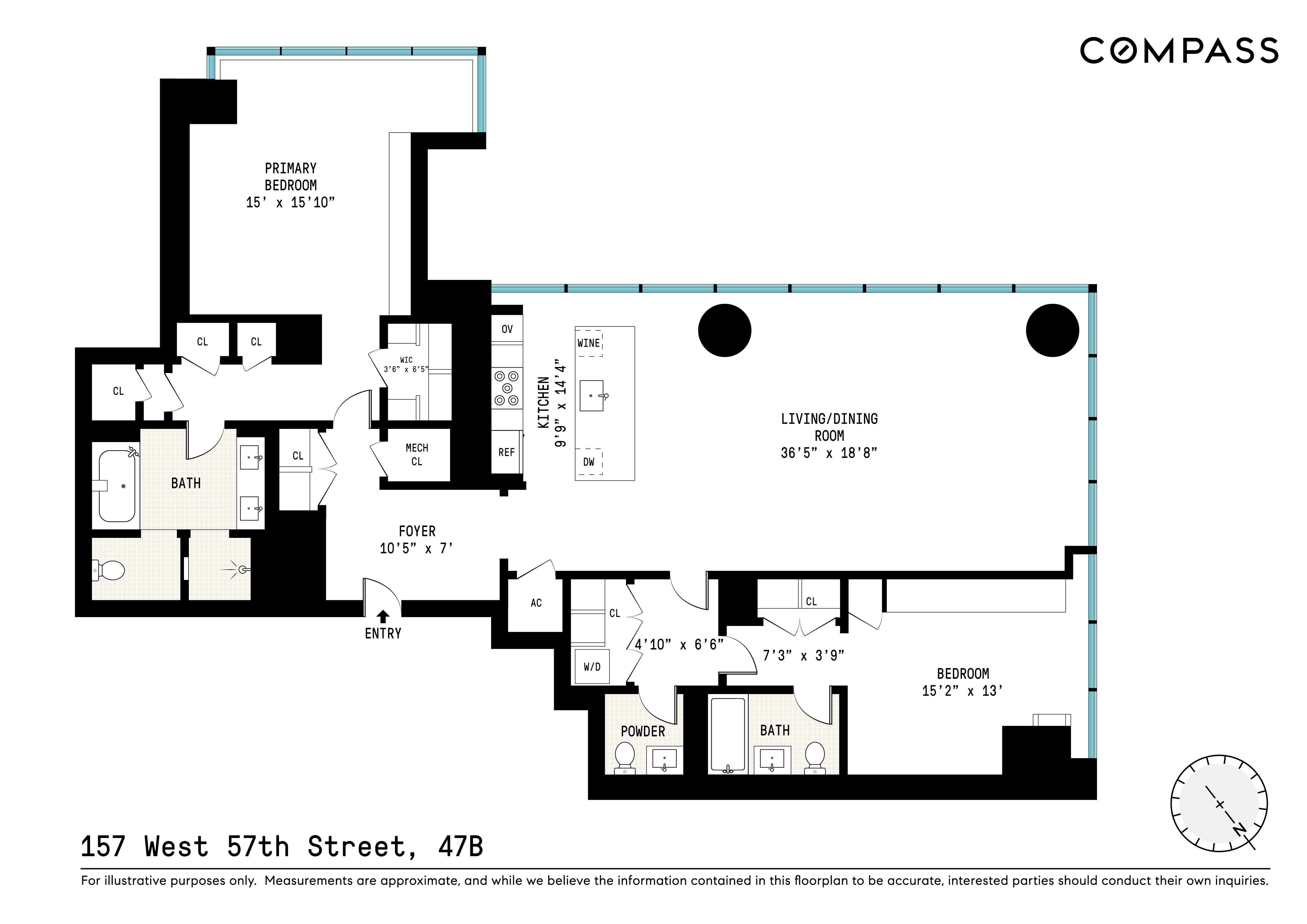Floorplan for 157 West 57th Street, 47B