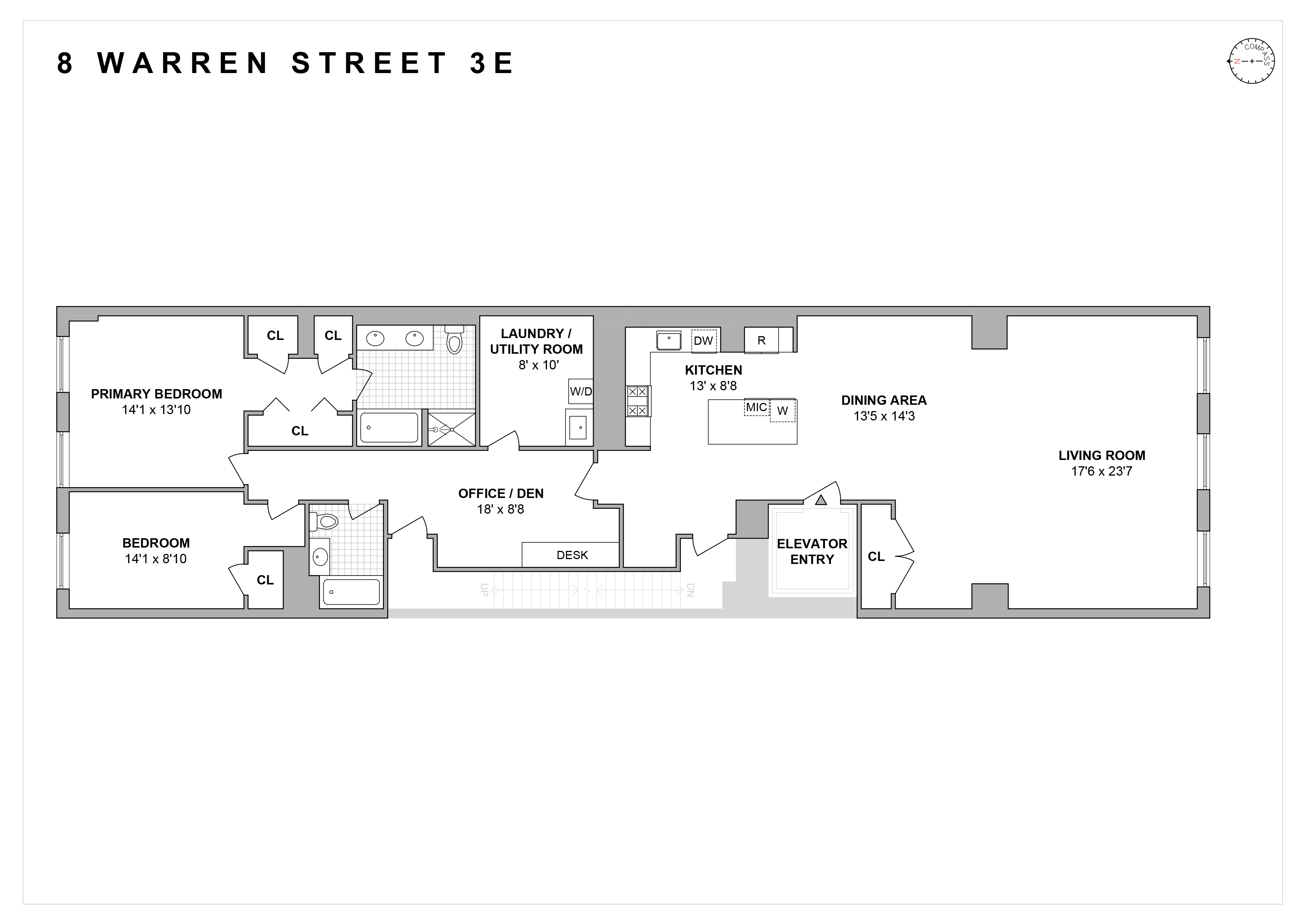 Floorplan for 8 Warren Street, 3E