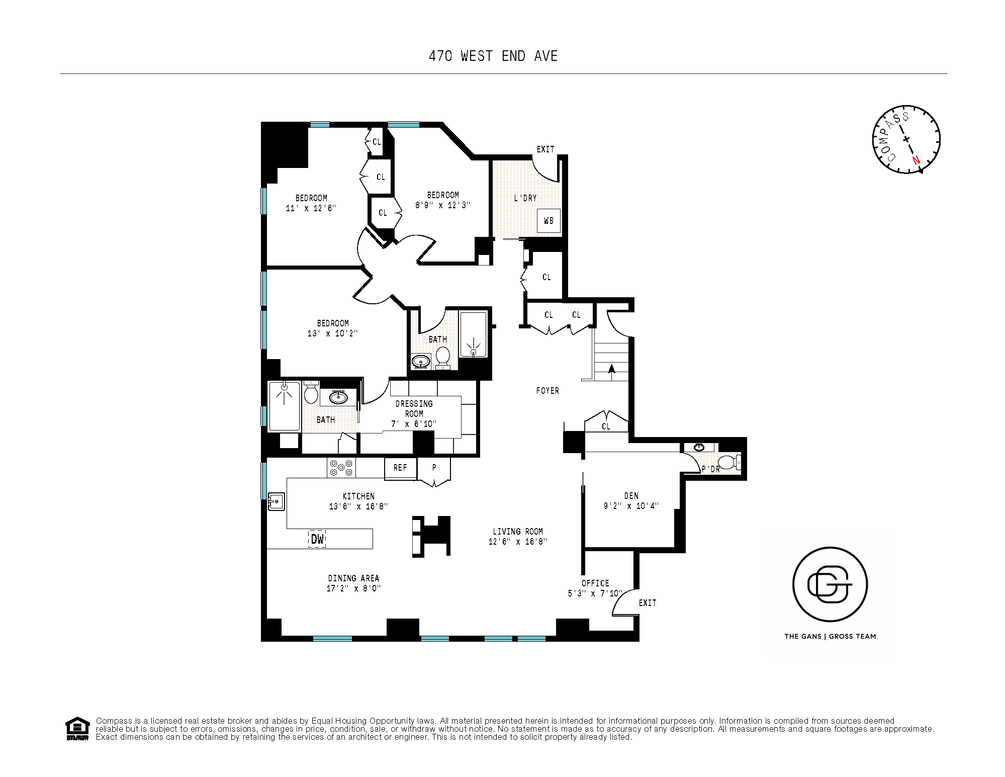 Floorplan for 470 West End Avenue, 1E