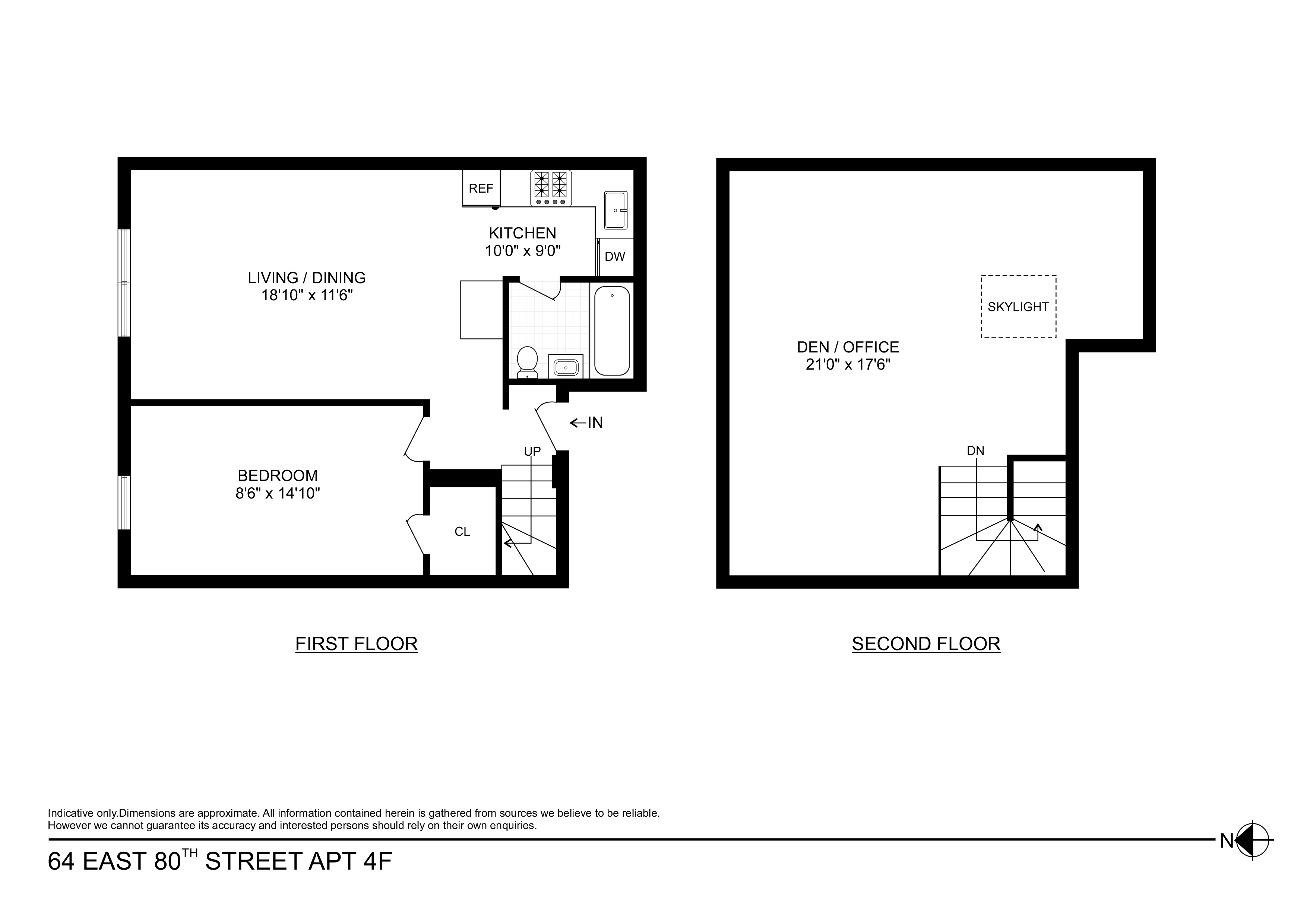 Floorplan for 64 East 80th Street, 4F