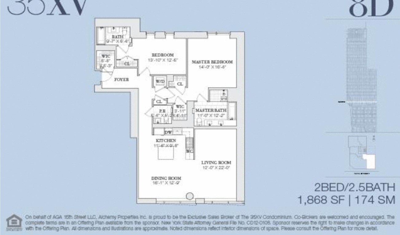 Floorplan for 35 West 15th Street, 8D