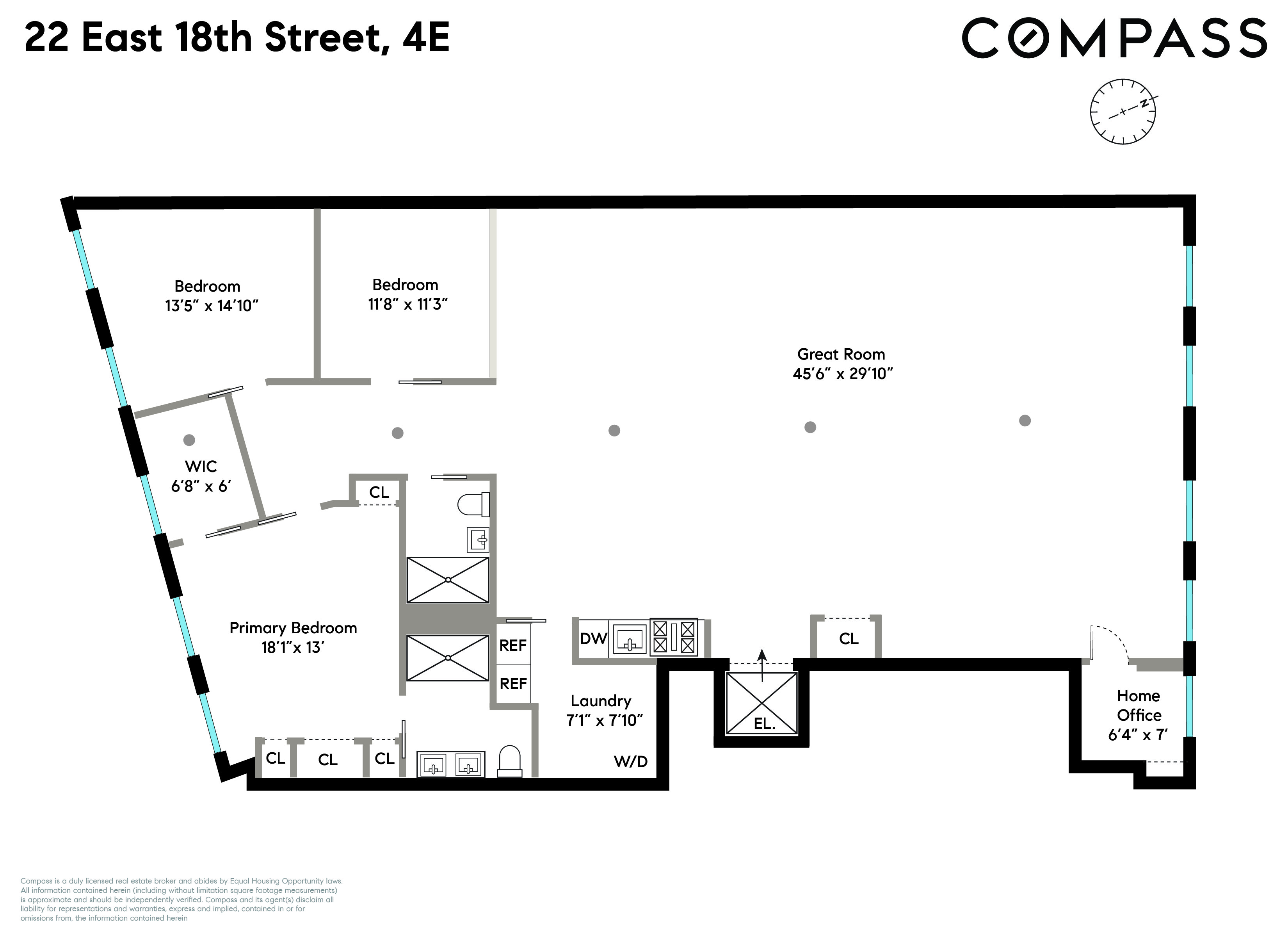 Floorplan for 22 East 18th Street, 4E