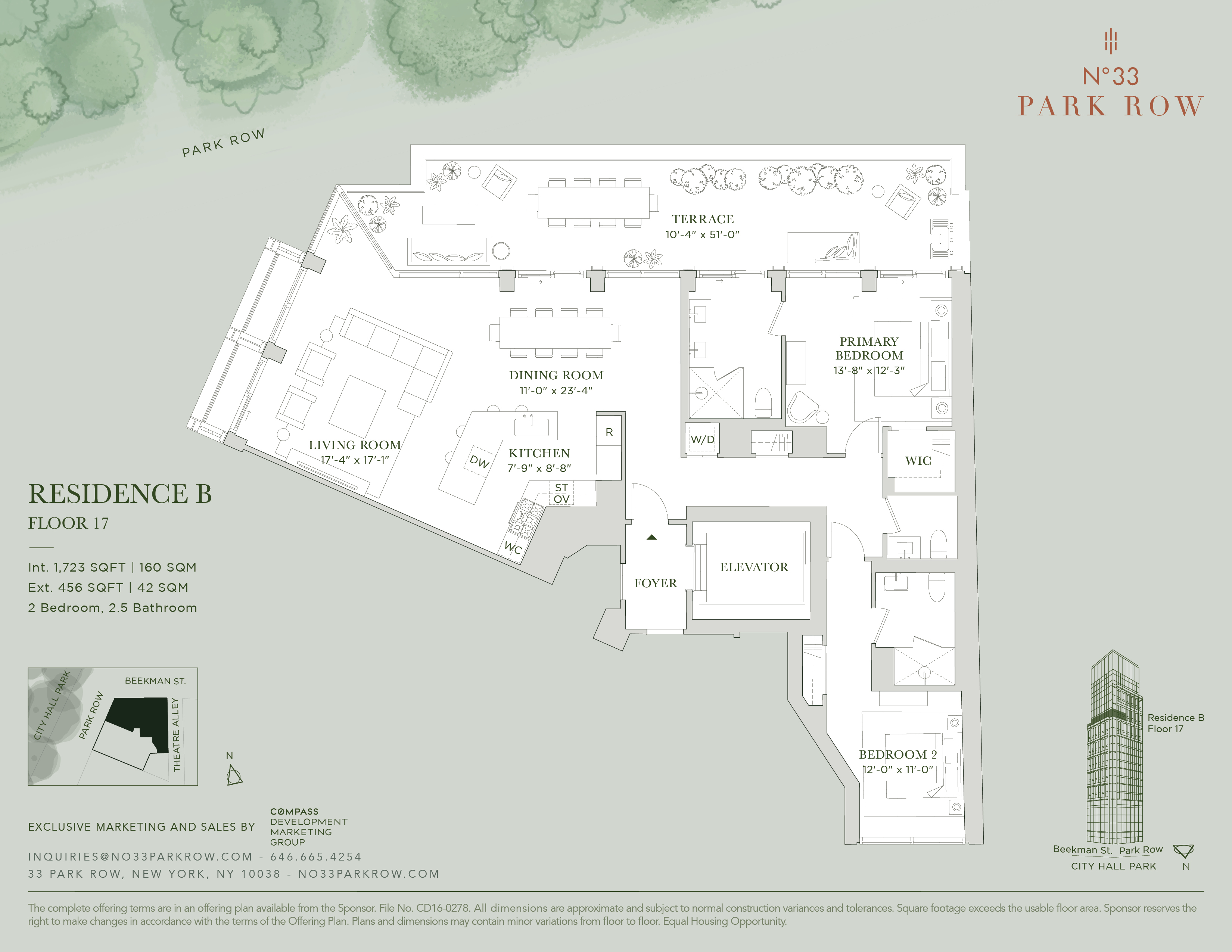 Floorplan for 33 Park Row, 17B