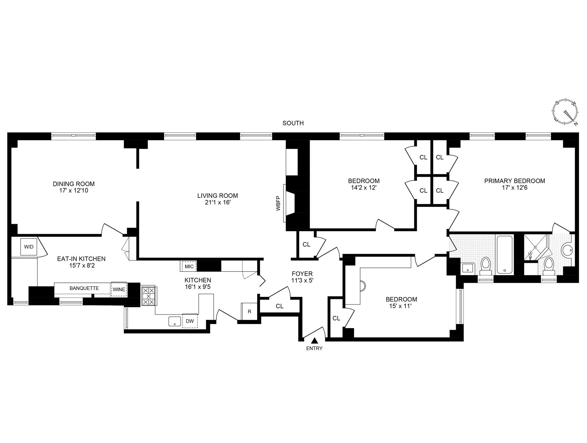 Floorplan for 8 East 96th Street, 7C