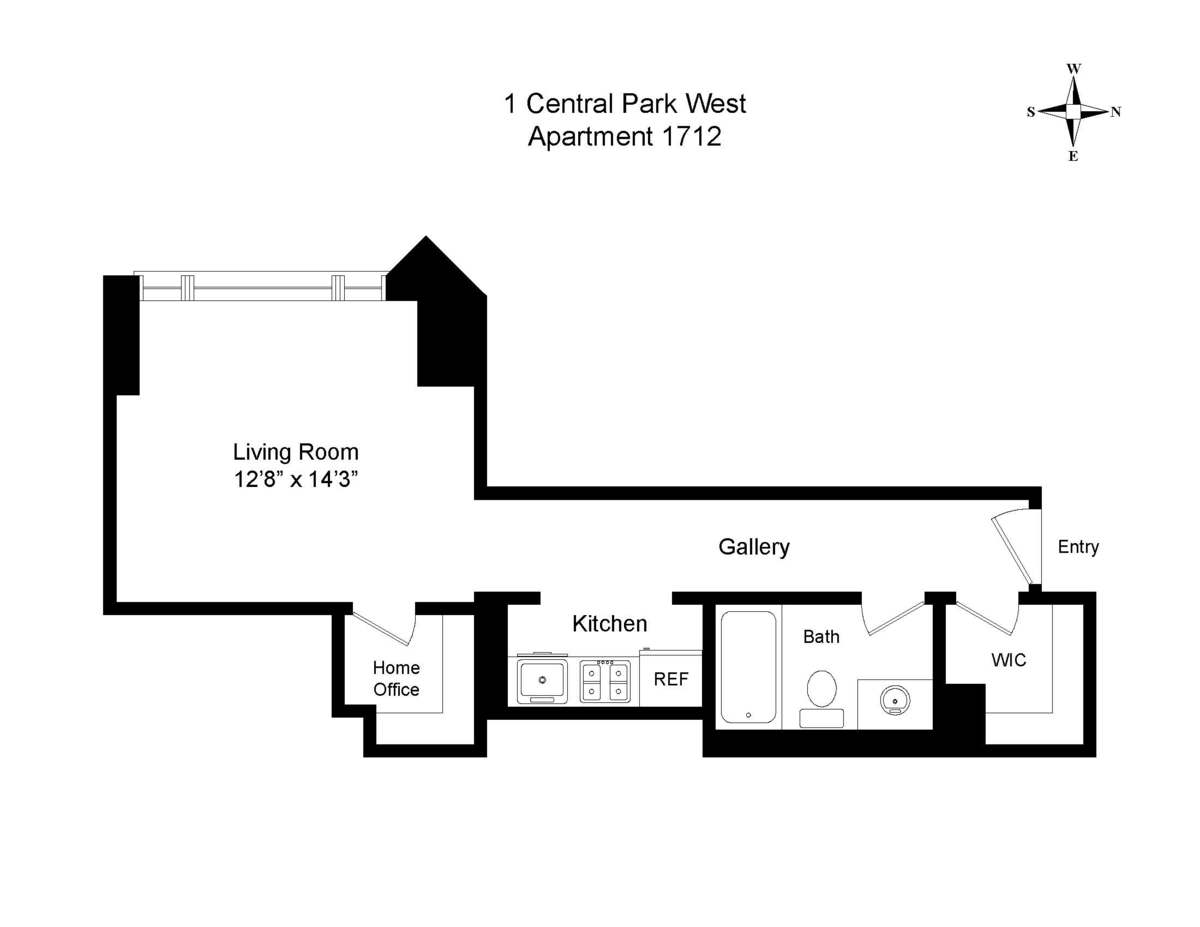 Floorplan for 1 Central Park, 612
