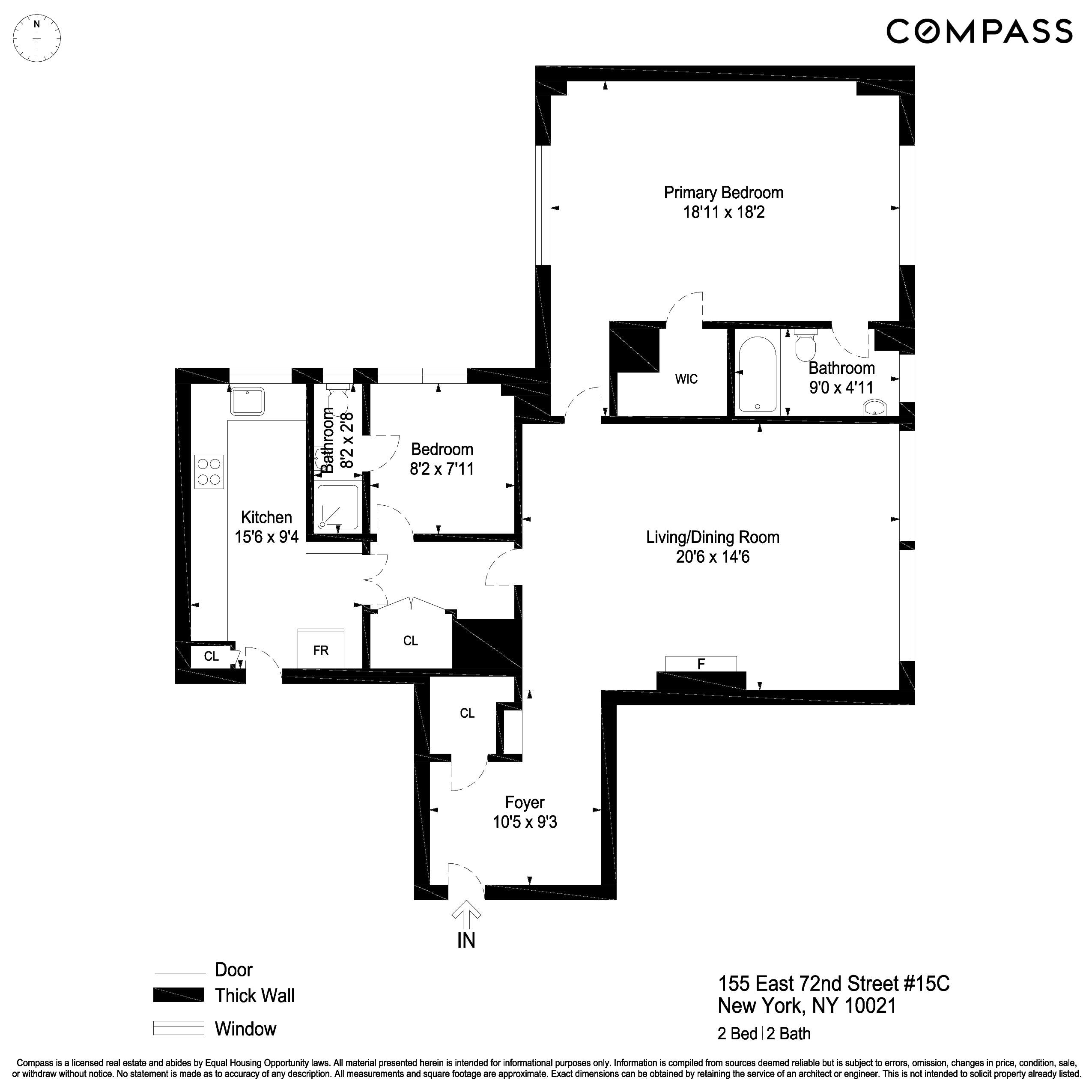 Floorplan for 155 East 72nd Street, 15C