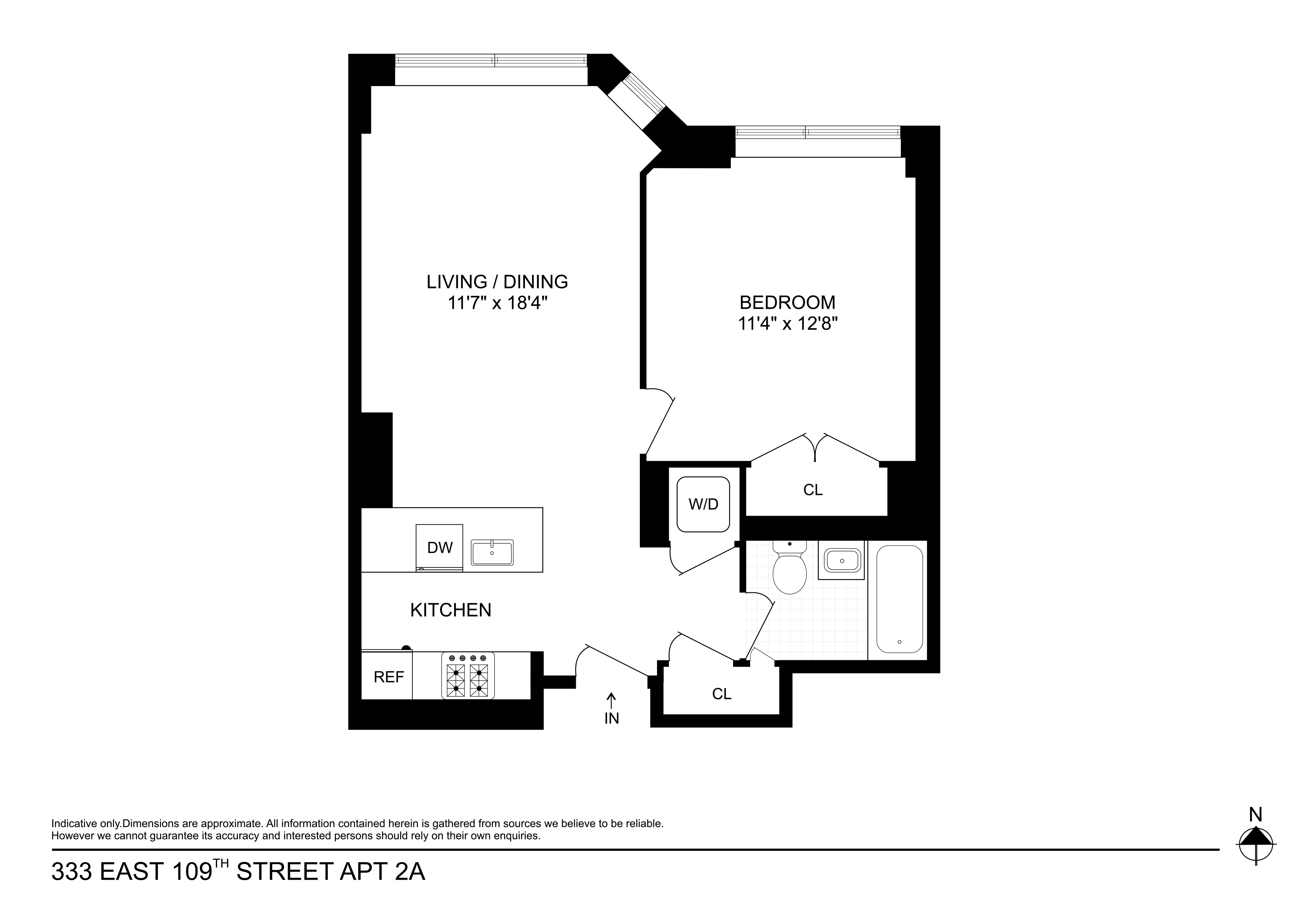 Floorplan for 333 East 109th Street, 2A