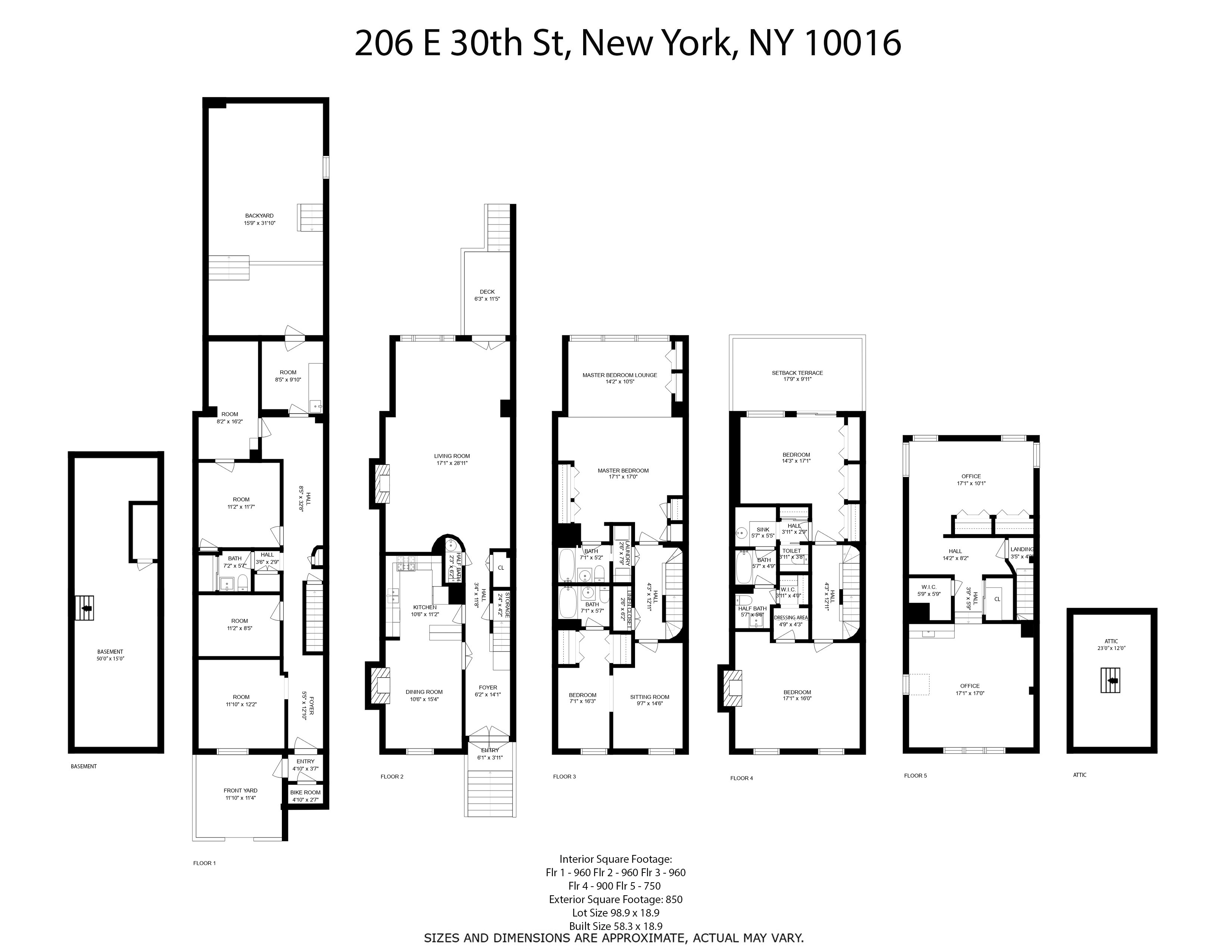 Floorplan for 206 East 30th Street
