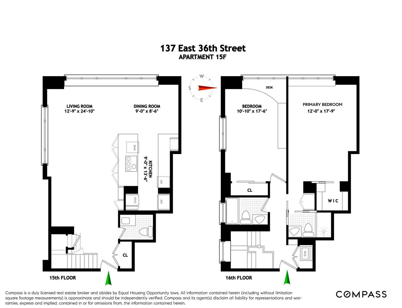 Floorplan for 137 East 36th Street, 15F