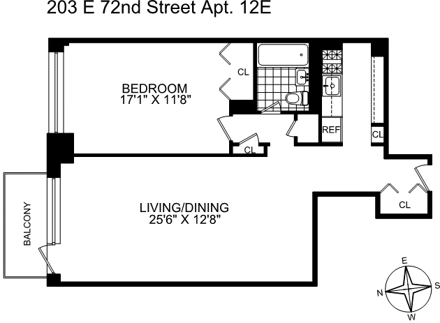 Floorplan for 203 East 72nd Street, 12E