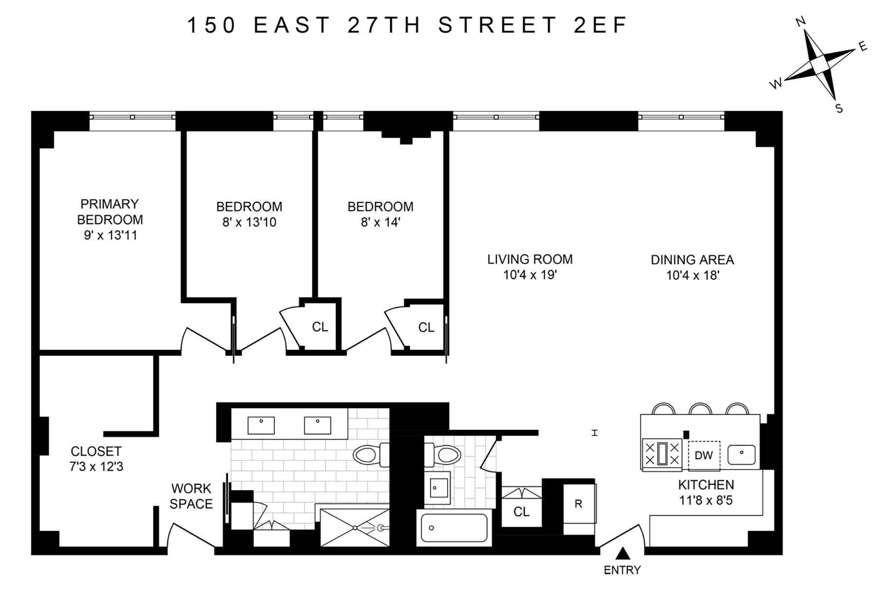 Floorplan for 150 East 27th Street, 2EF