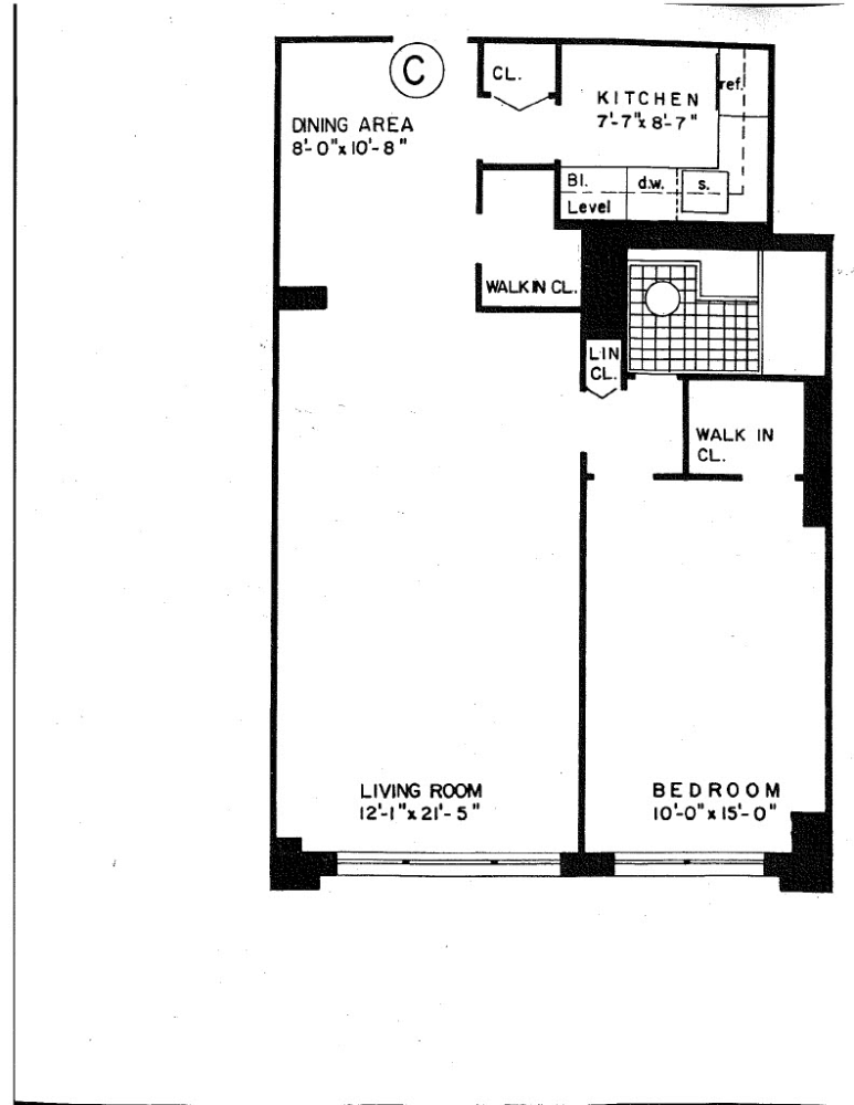 Floorplan for 3333 Henry Hudson Parkway, 22C