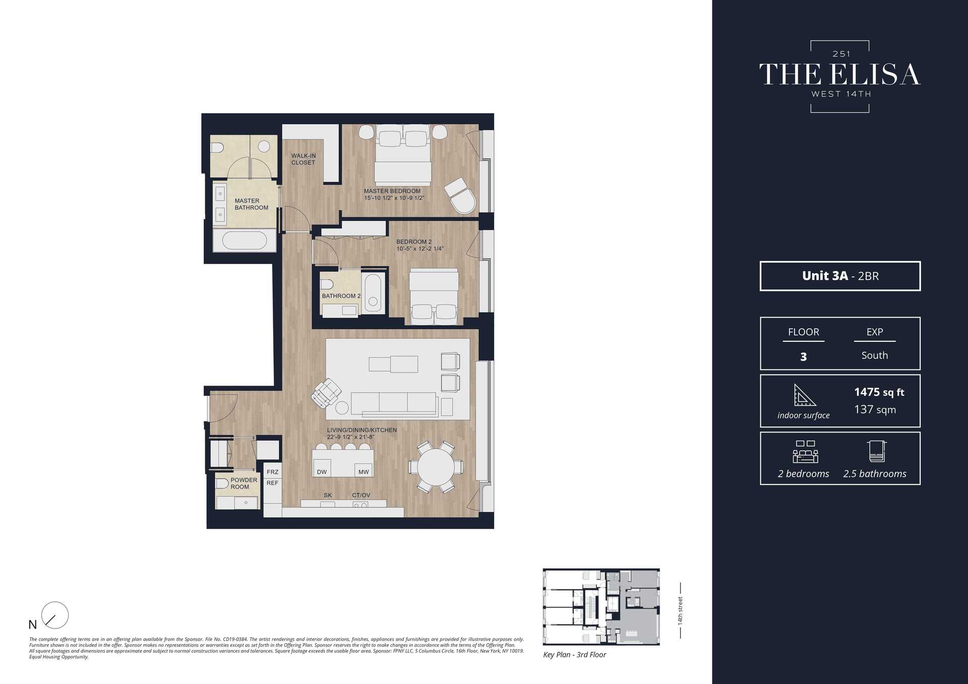 Floorplan for 251 West 14th Street, 3-A