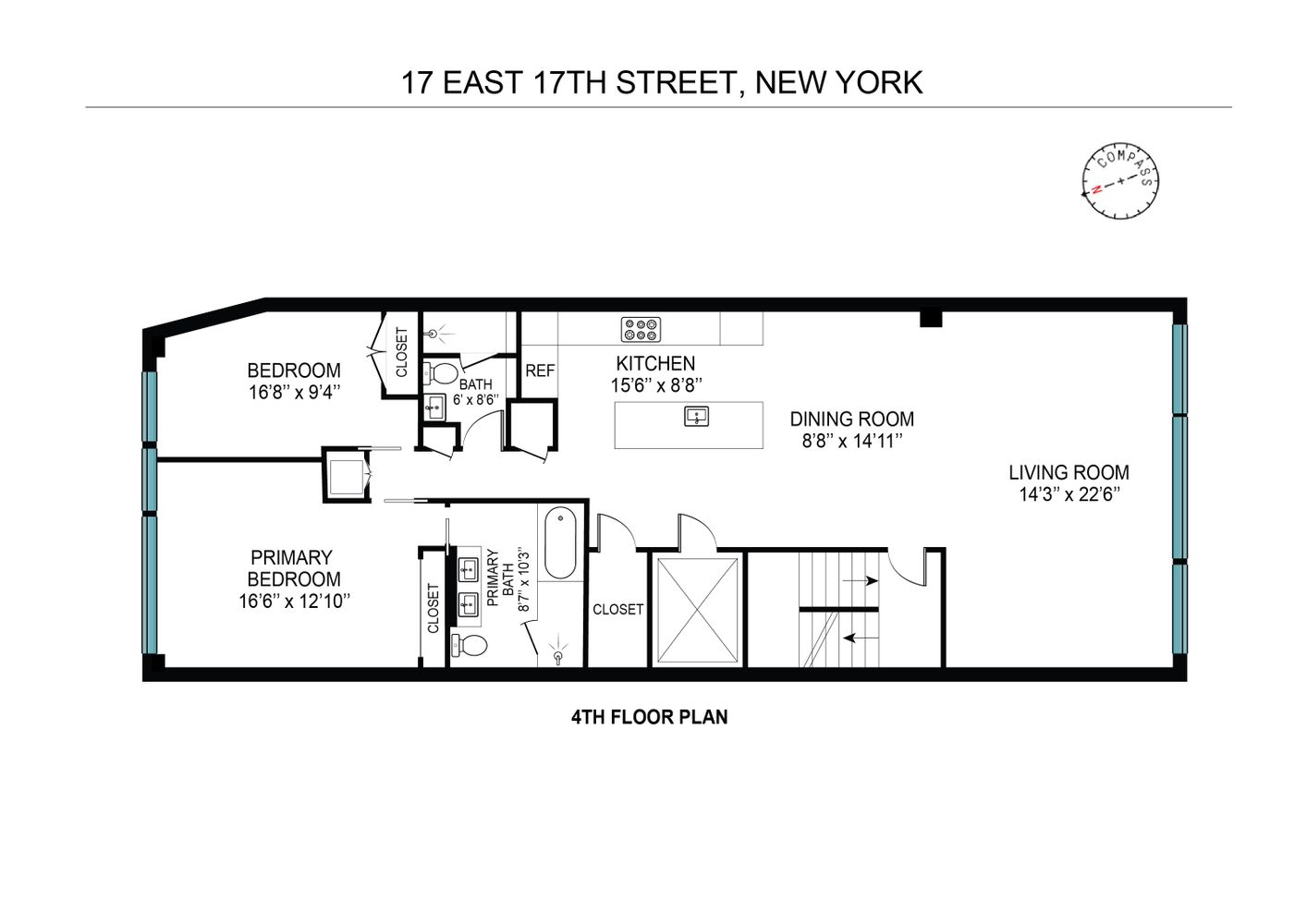 Floorplan for 17 East 17th Street, 4