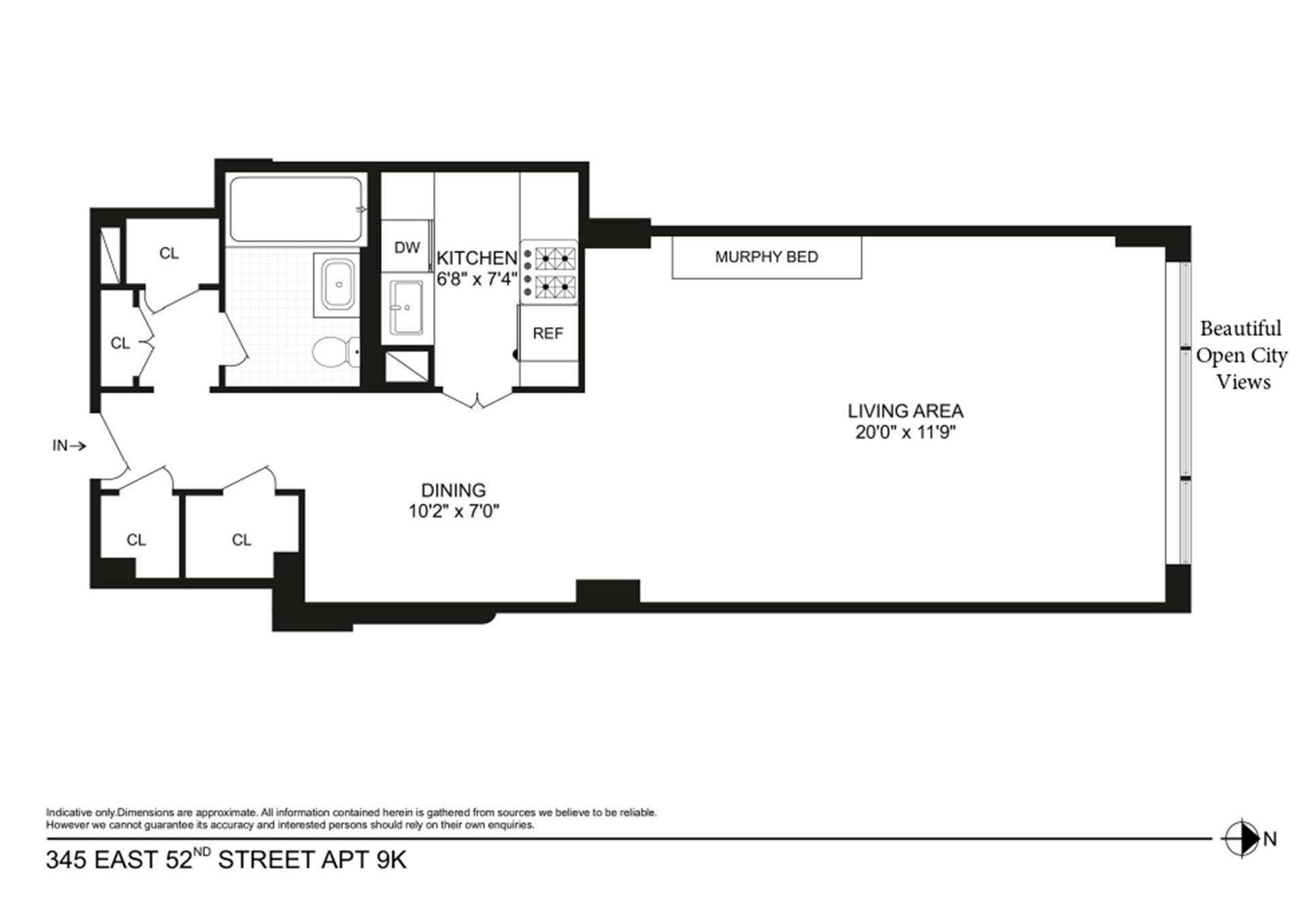 Floorplan for 345 East 52nd Street, 9K