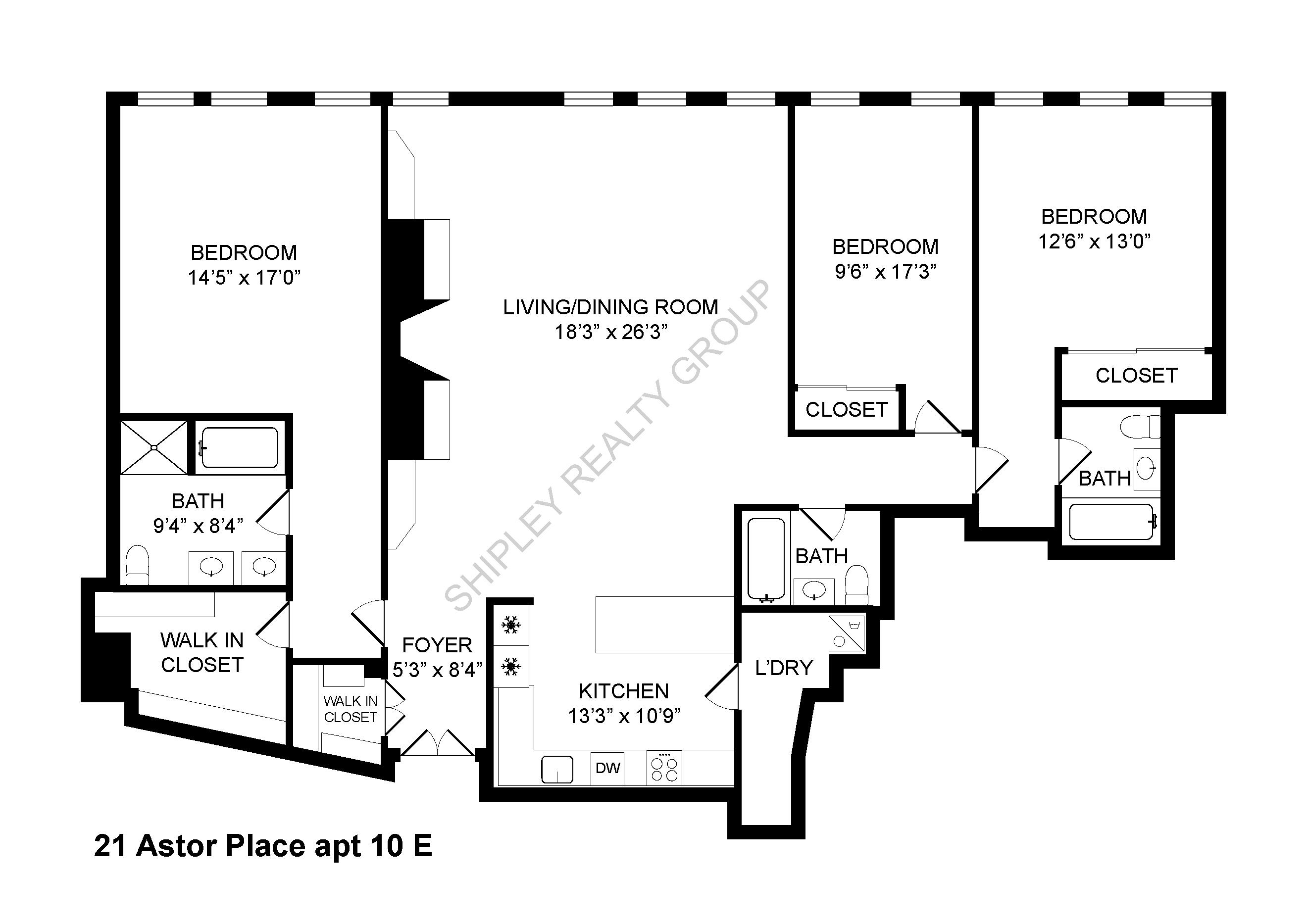 Floorplan for 21 Astor Place, 10-E