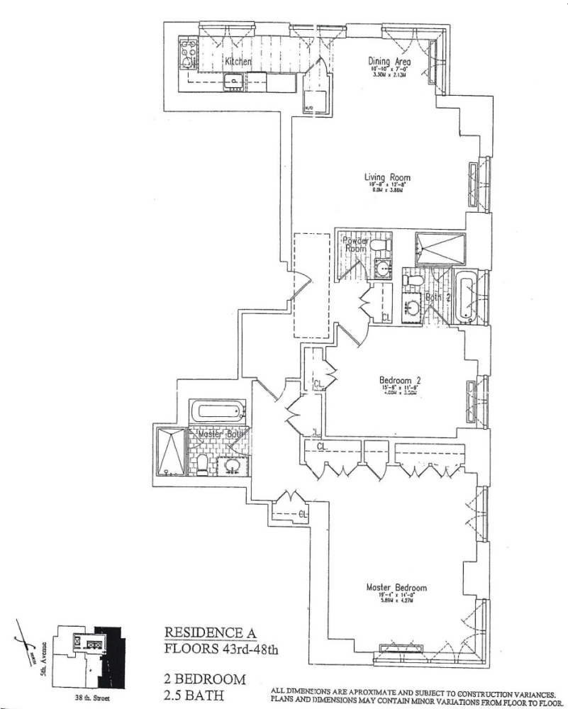 Floorplan for 425 5th Avenue, 47AB