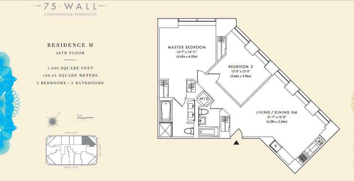 Floorplan for 75 Wall Street, 38-M