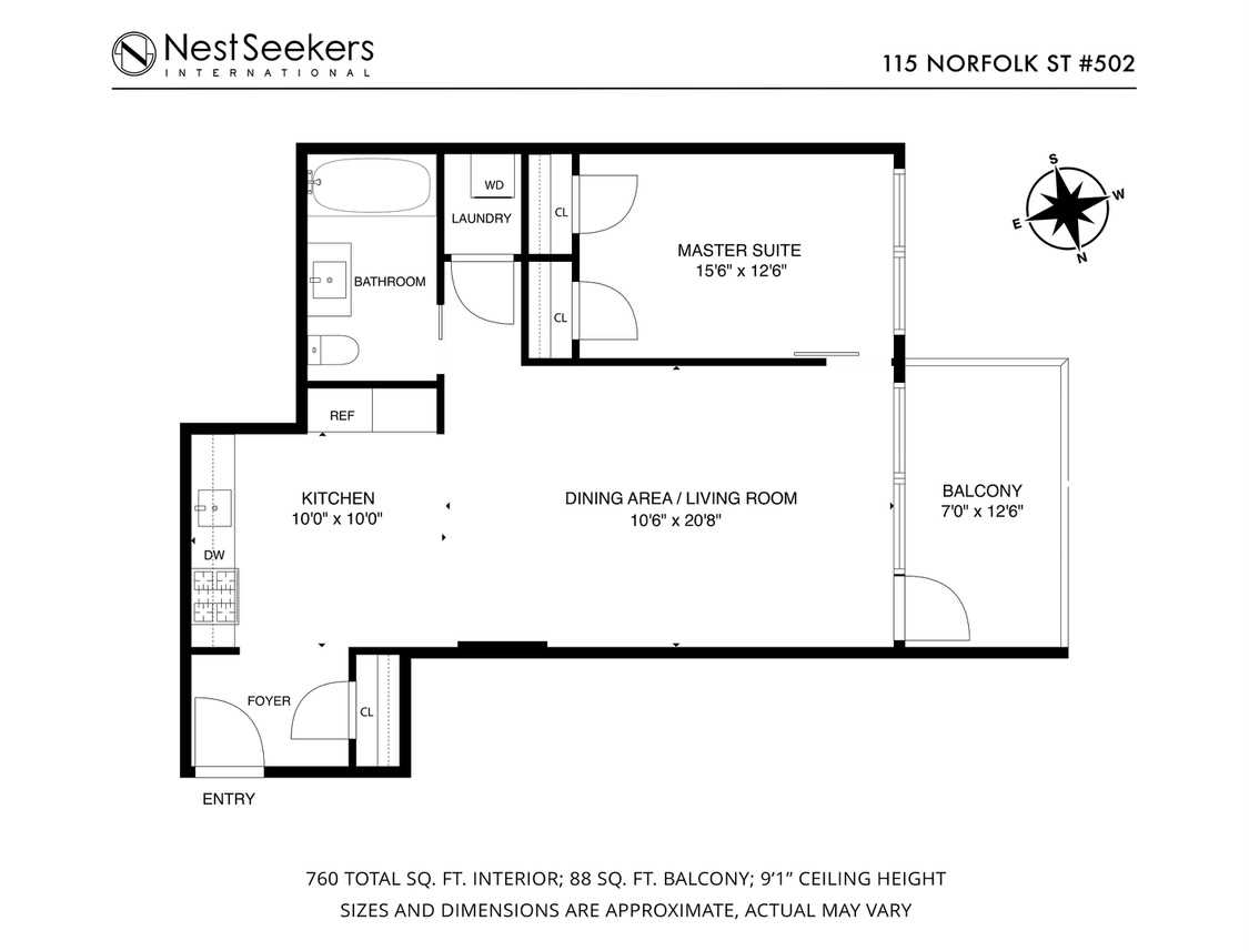 Floorplan for 115 Norfolk Street, 502