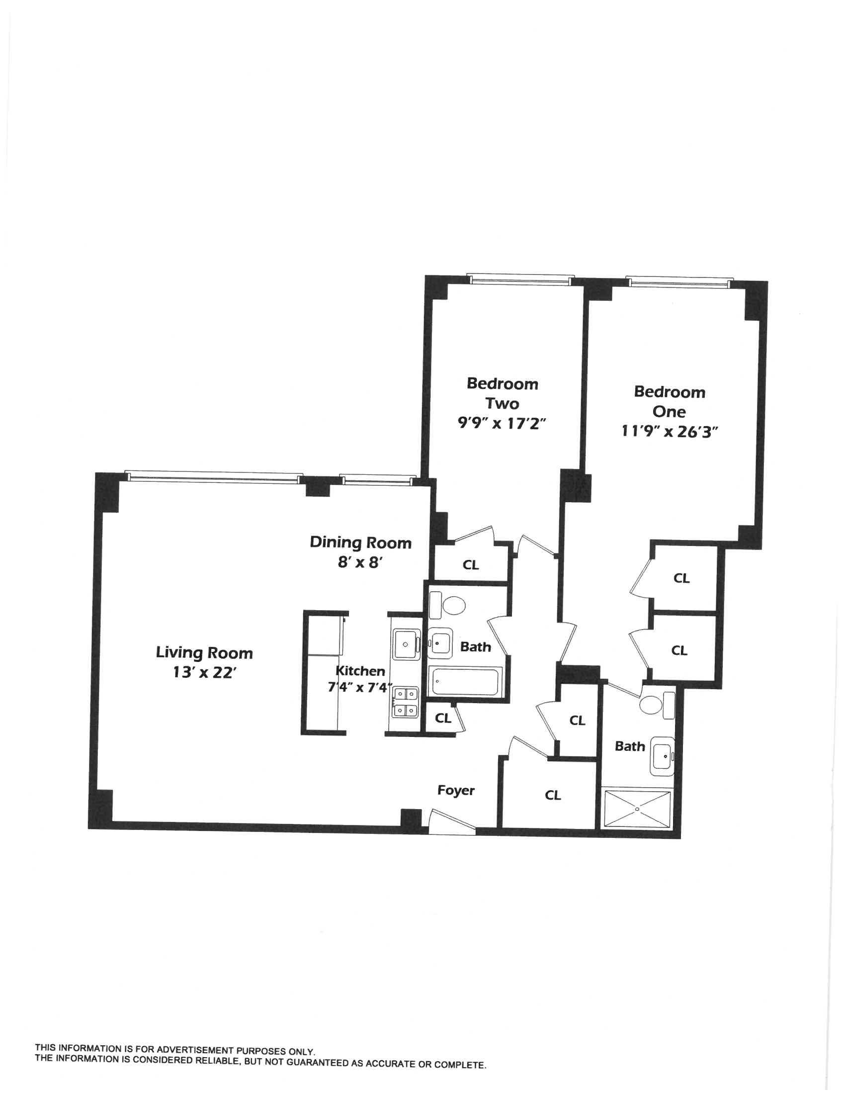 Floorplan for 2727 Palisade Avenue, 5-B
