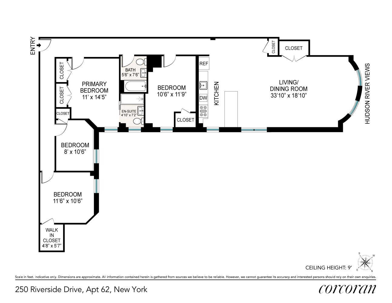 Floorplan for 250 Riverside Drive, 62C