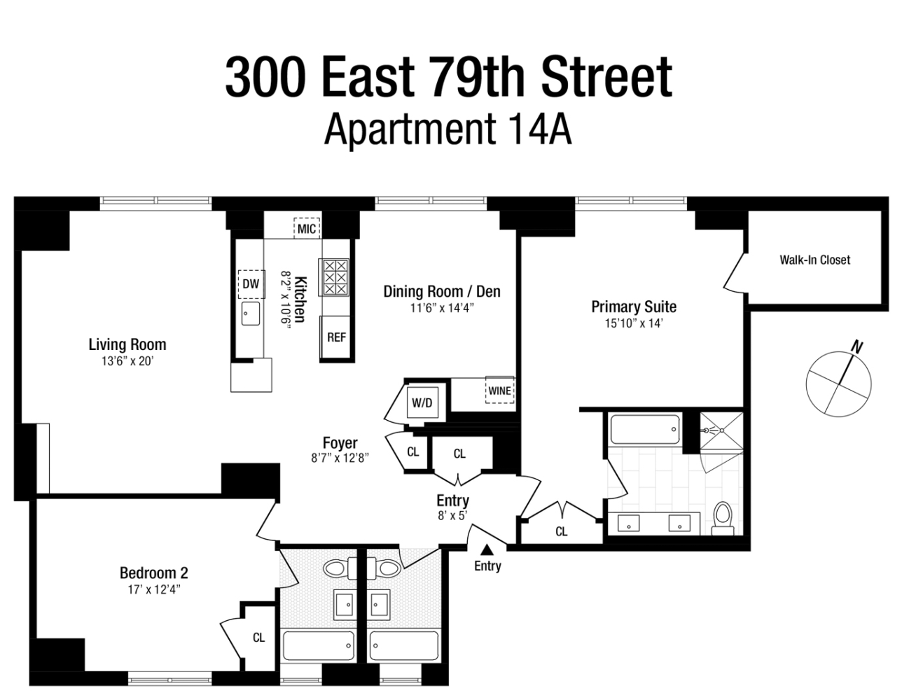 Floorplan for 300 East 79th Street, 14A