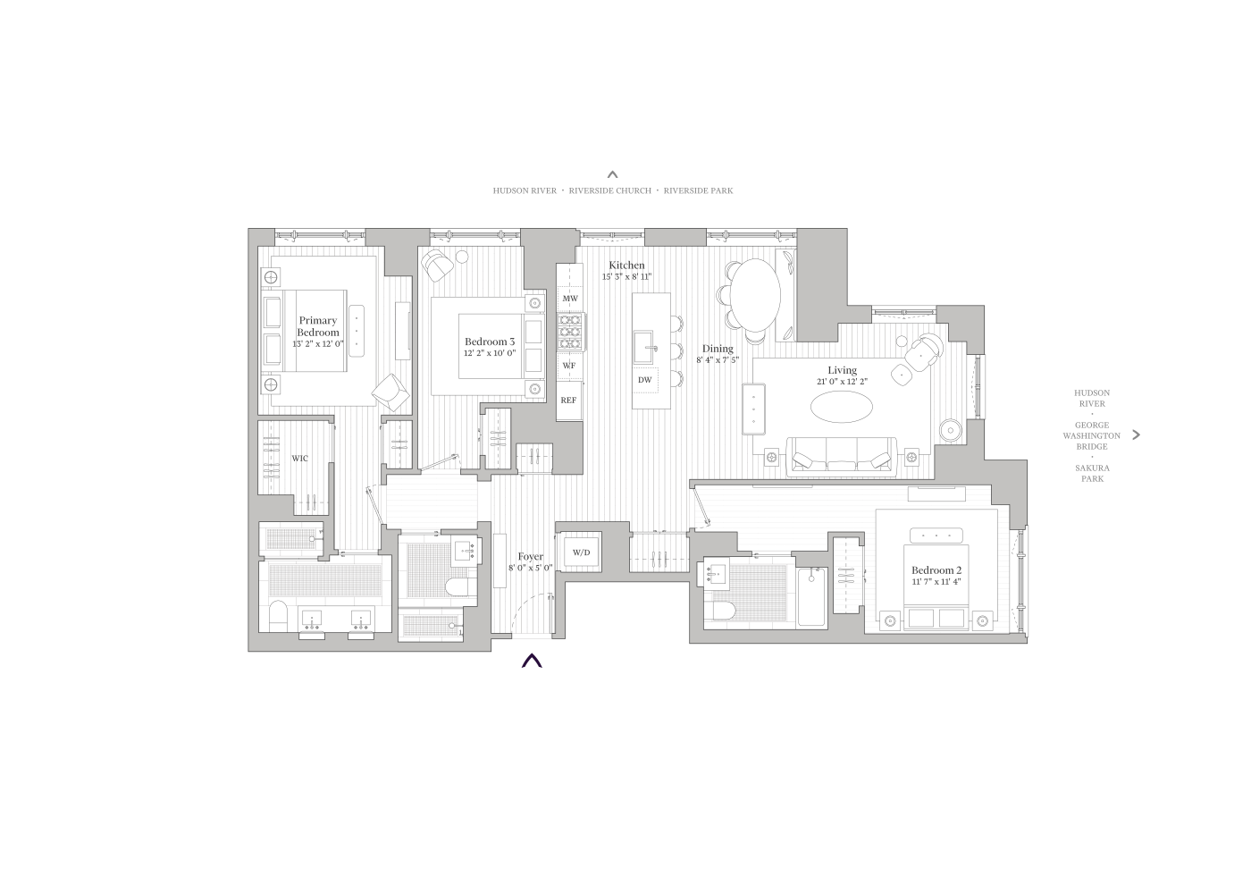 Floorplan for 100 Claremont Avenue, 27F