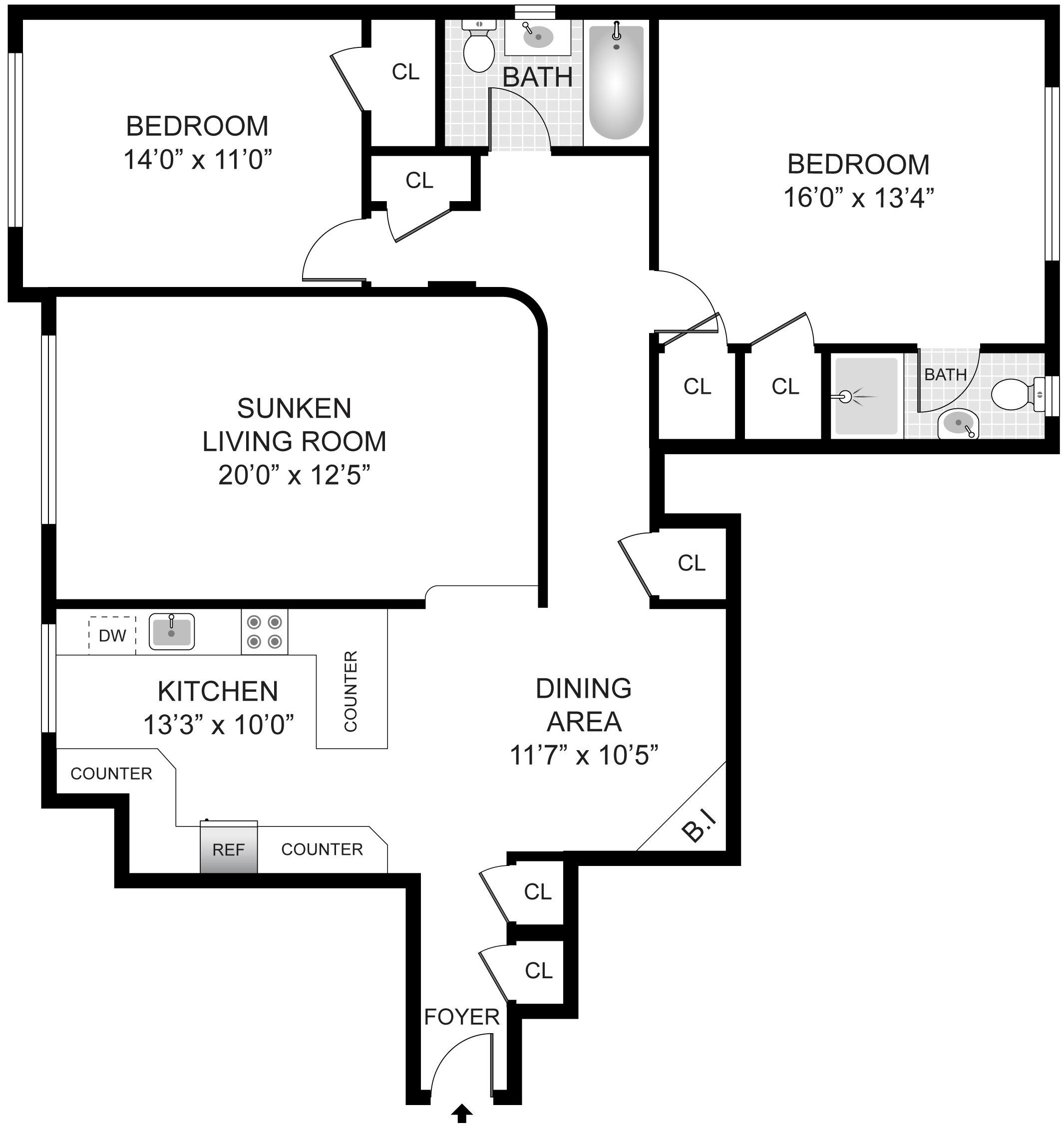 Floorplan for 75 Park Terrace, D-24