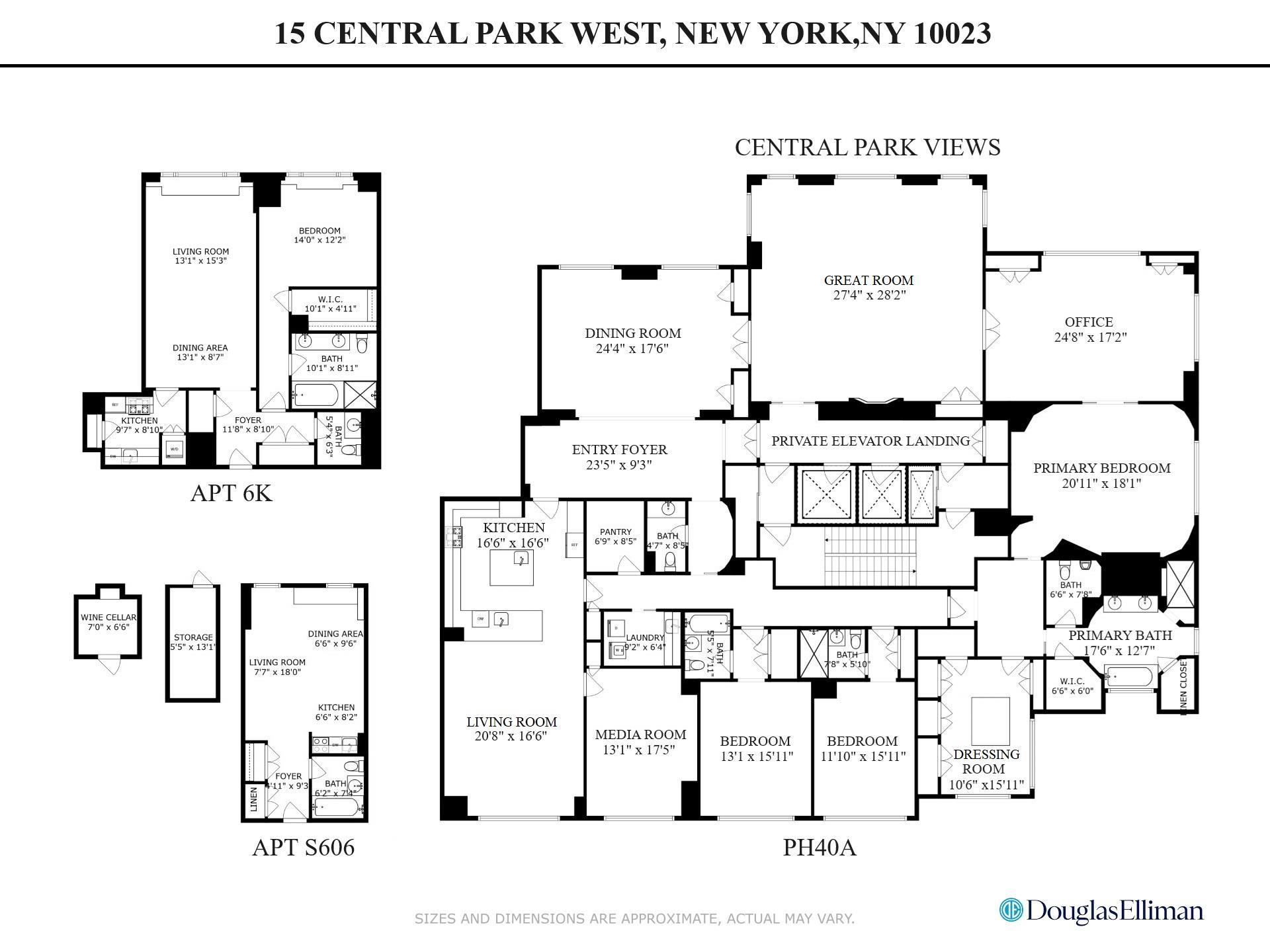 Floorplan for 15 Central Park, PH40A/6K