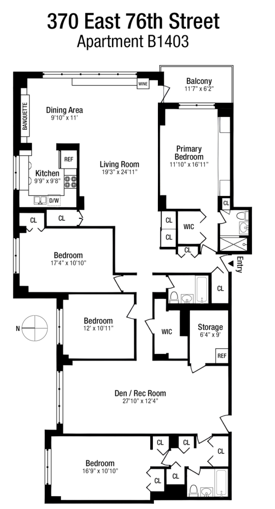 Floorplan for 370 East 76th Street, B1403