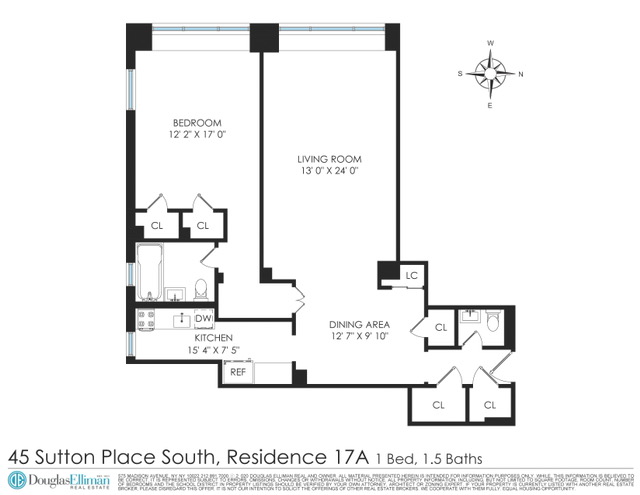 Floorplan for 45 Sutton Place, 17A