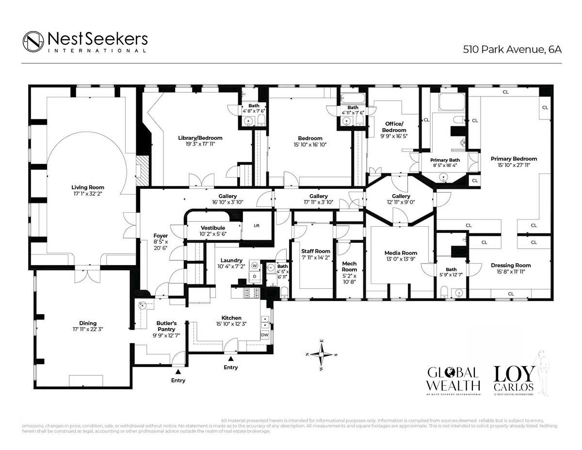 Floorplan for 510 Park Avenue, 6-A