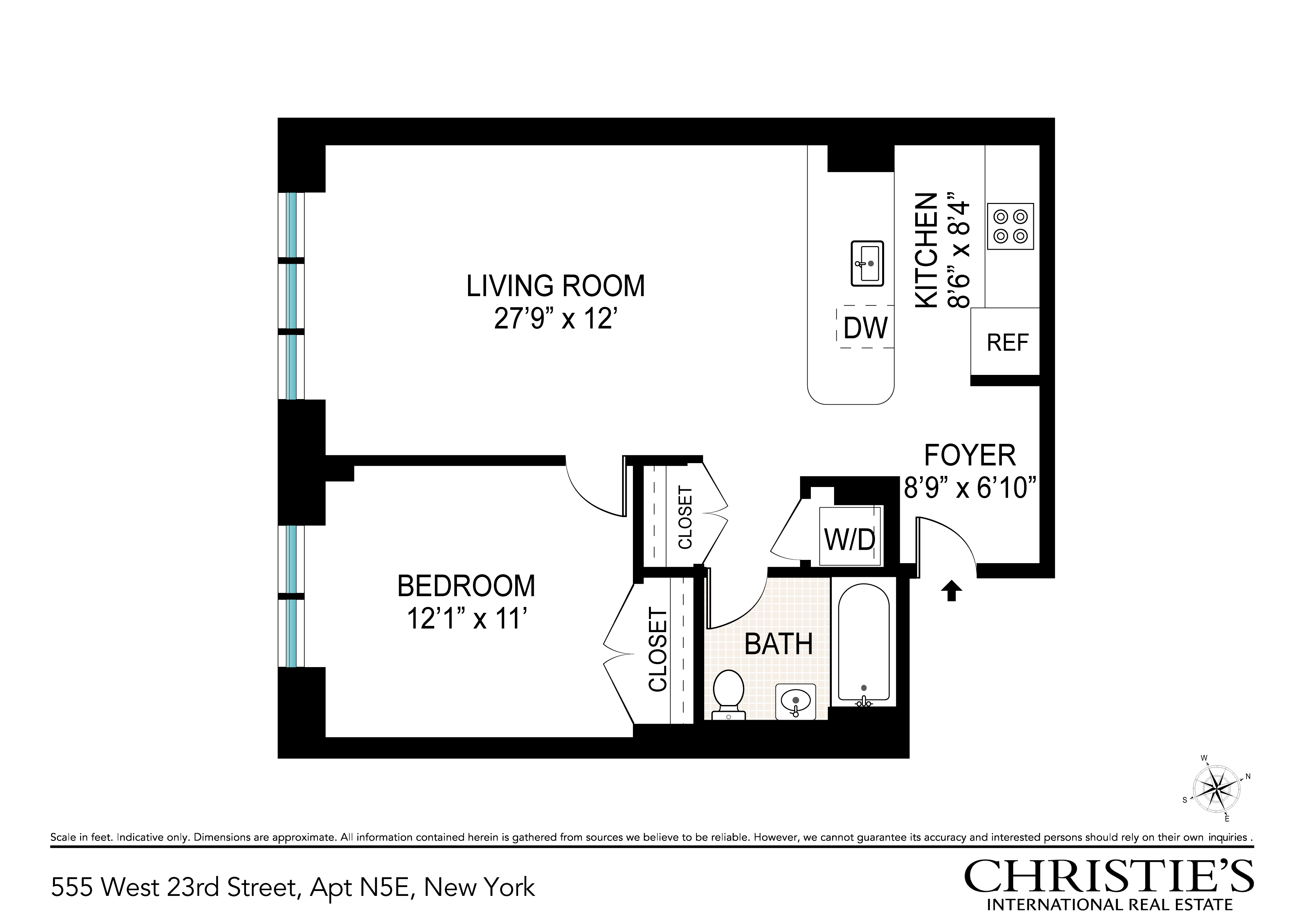 Floorplan for 555 West 23rd Street, N5E