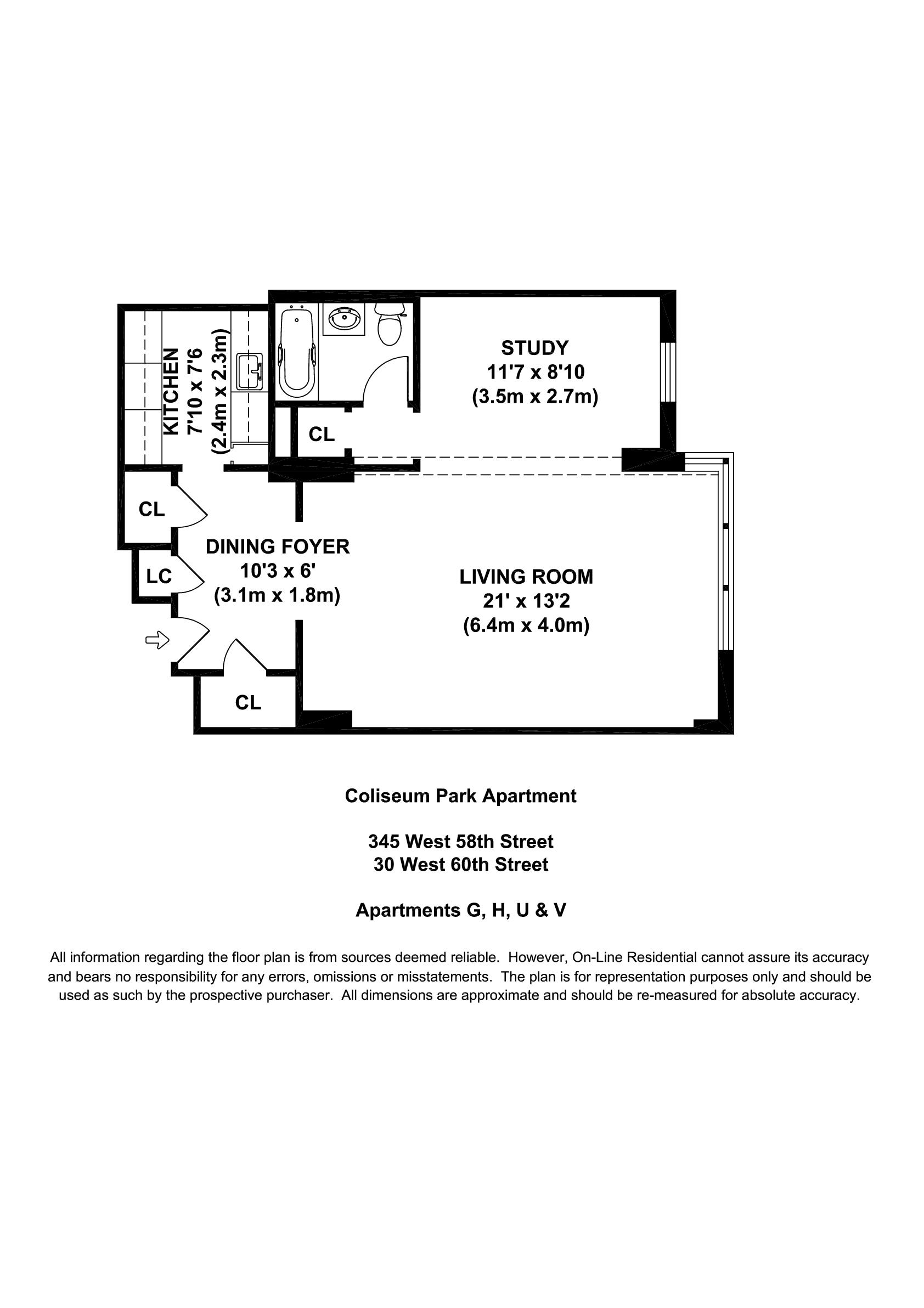 Floorplan for 345 West 58th Street, 4-U