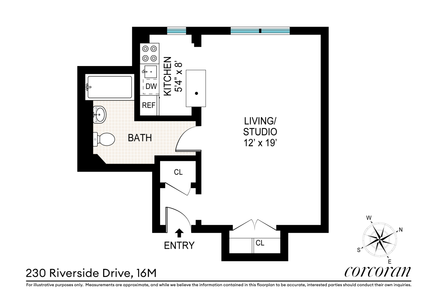 Floorplan for 230 Riverside Drive, 16M