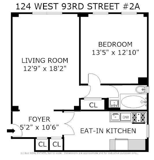 Floorplan for 124 West 93rd Street, 2-A