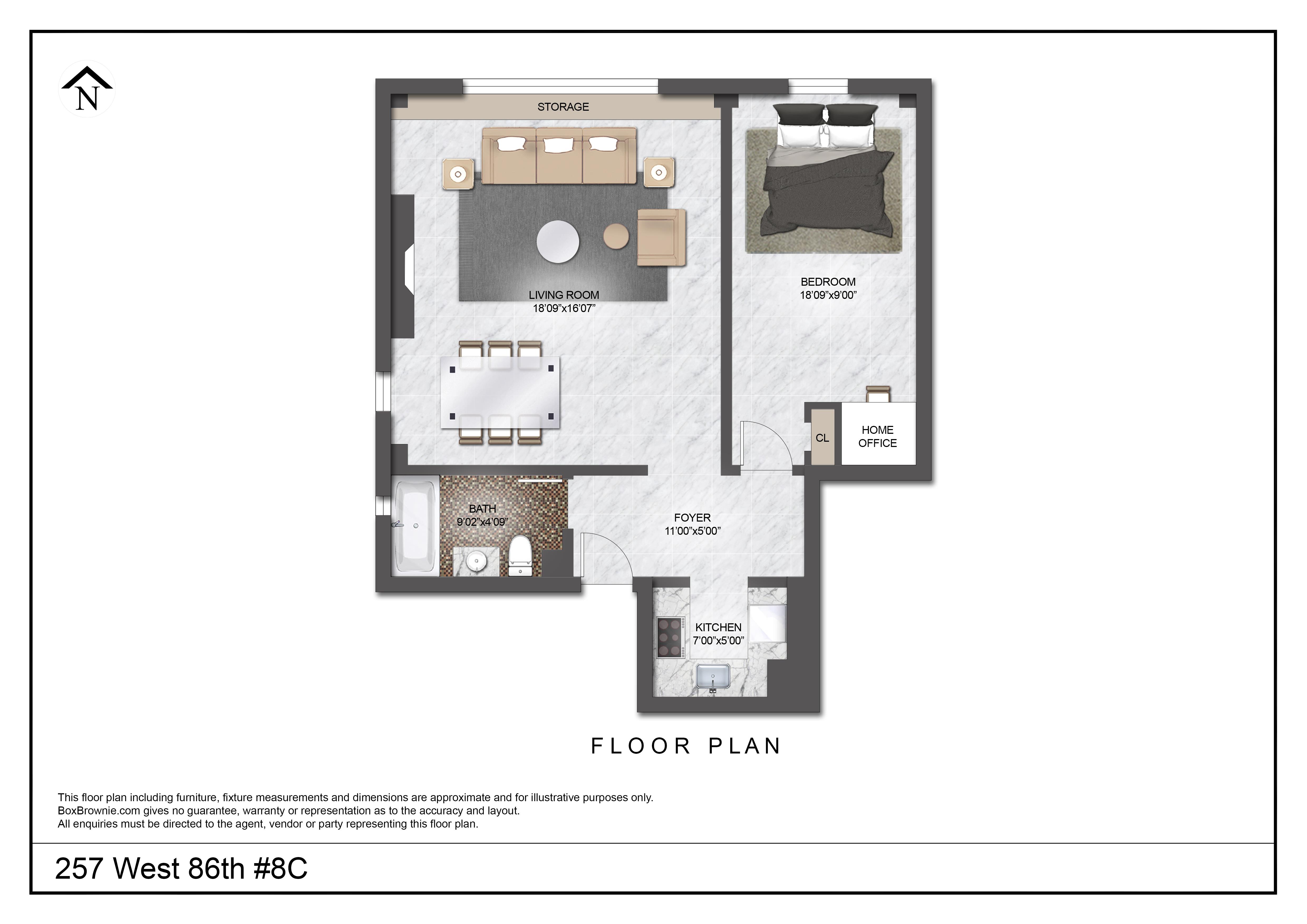 Floorplan for 257 West 86th Street, 8-C