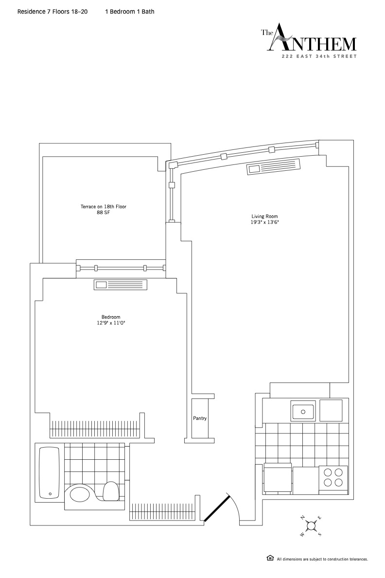 Floorplan for 222 East 34th Street, 2210