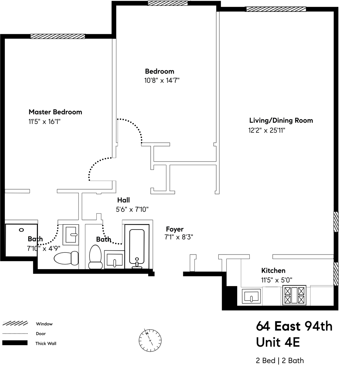 Floorplan for 64 East 94th Street, 4E
