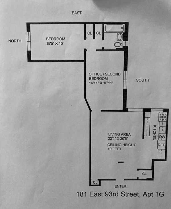 Floorplan for 181 East 93rd Street, 1G