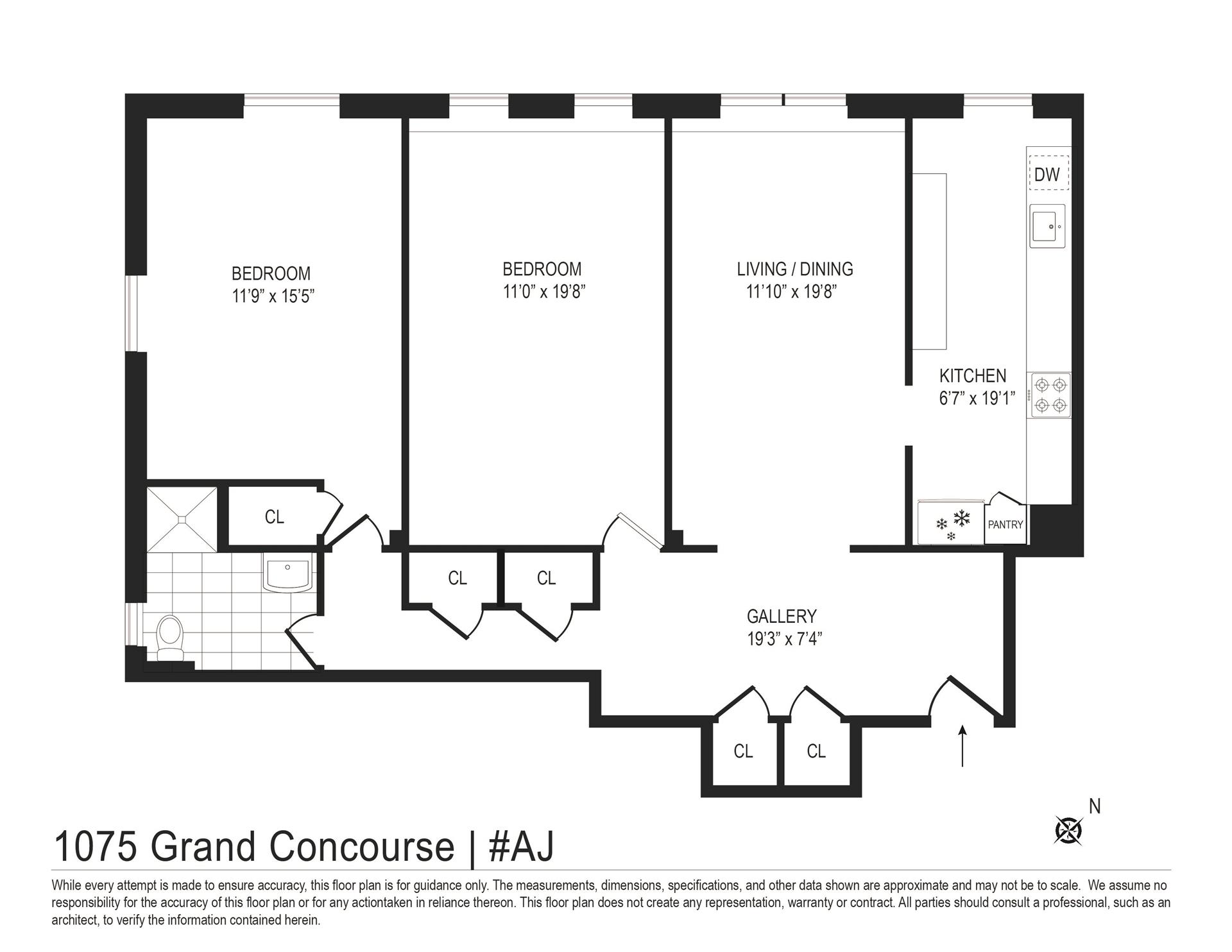 Floorplan for 1075 Grand Concourse, AJ