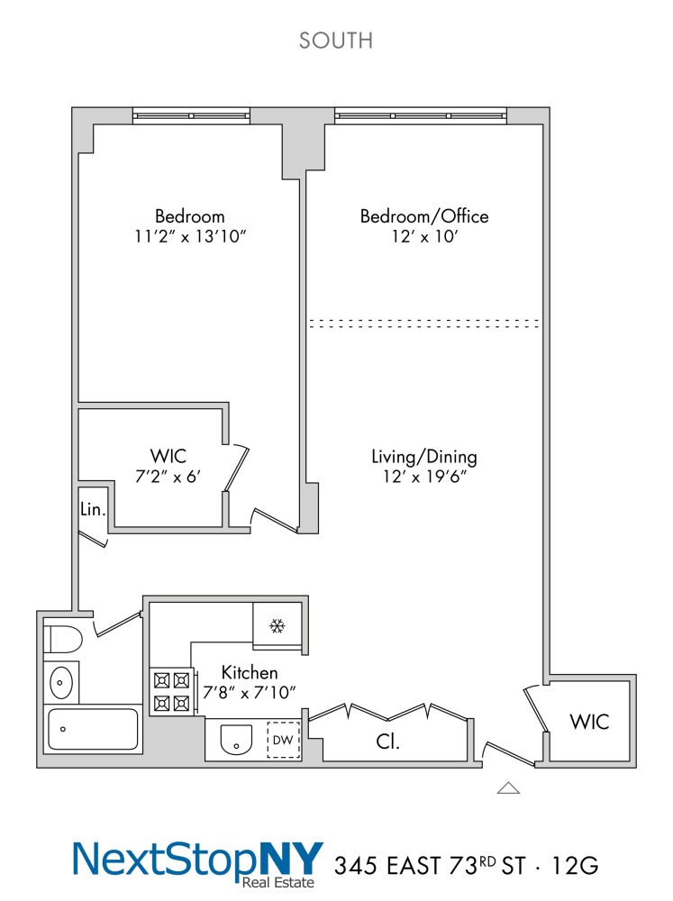 Floorplan for 345 East 73rd Street, 12G