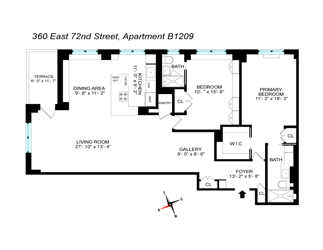 Floorplan for 360 East 72nd Street, B1209