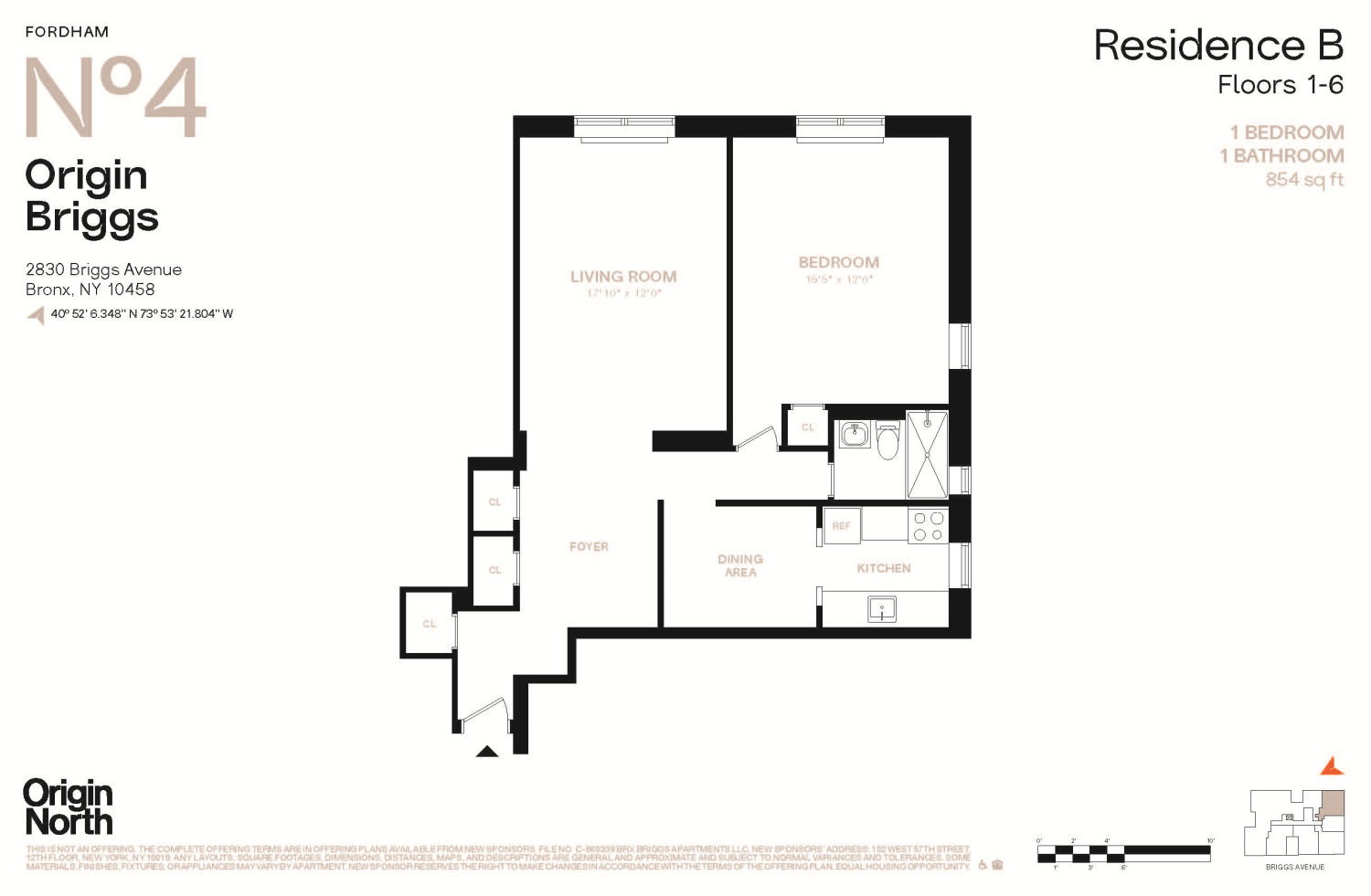 2830 BRIGGS Avenue, New York, NY 10458, 1 Bedroom Bedrooms, 3 Rooms Rooms,1 BathroomBathrooms,Residential,For Sale,ORIGIN NORTH BRIGGS,BRIGGS,RPLU-33422778493