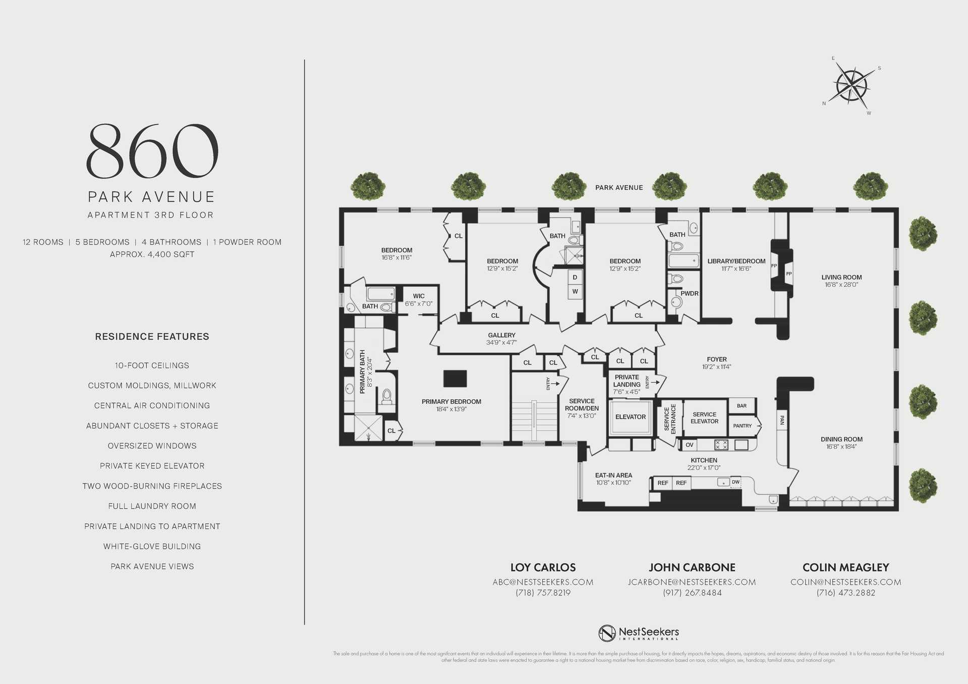 Floorplan for 860 Park Avenue, 3-FLR