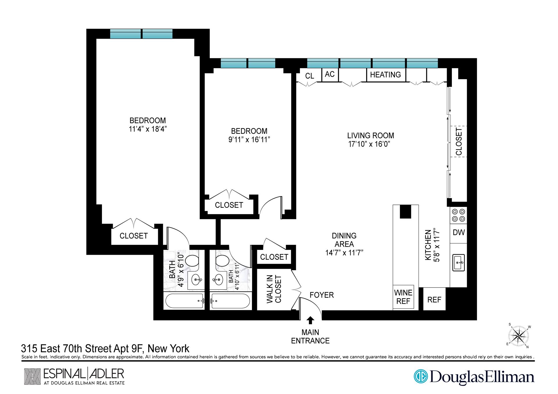 Floorplan for 315 East 70th Street, 9F