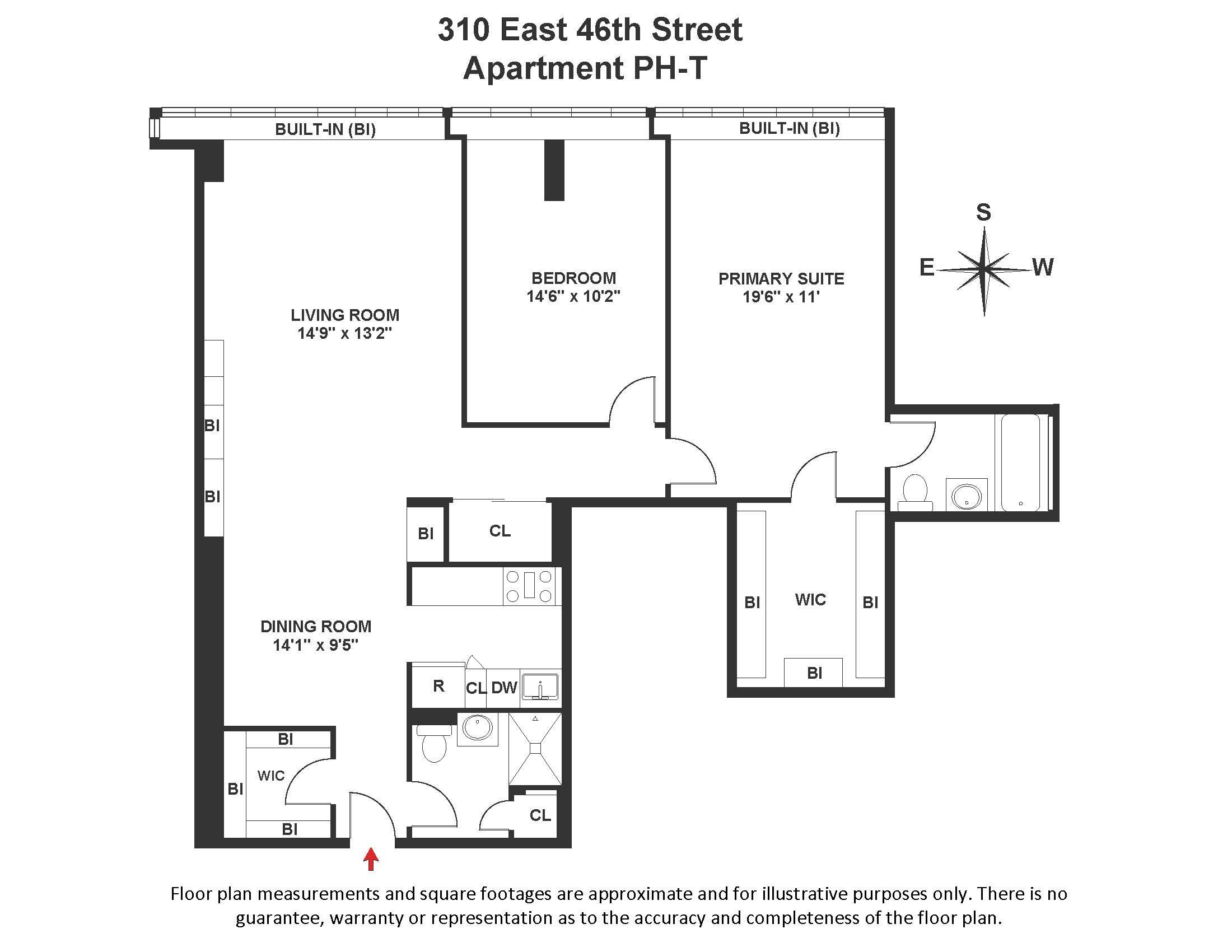 Floorplan for 310 East 46th Street, PH-T