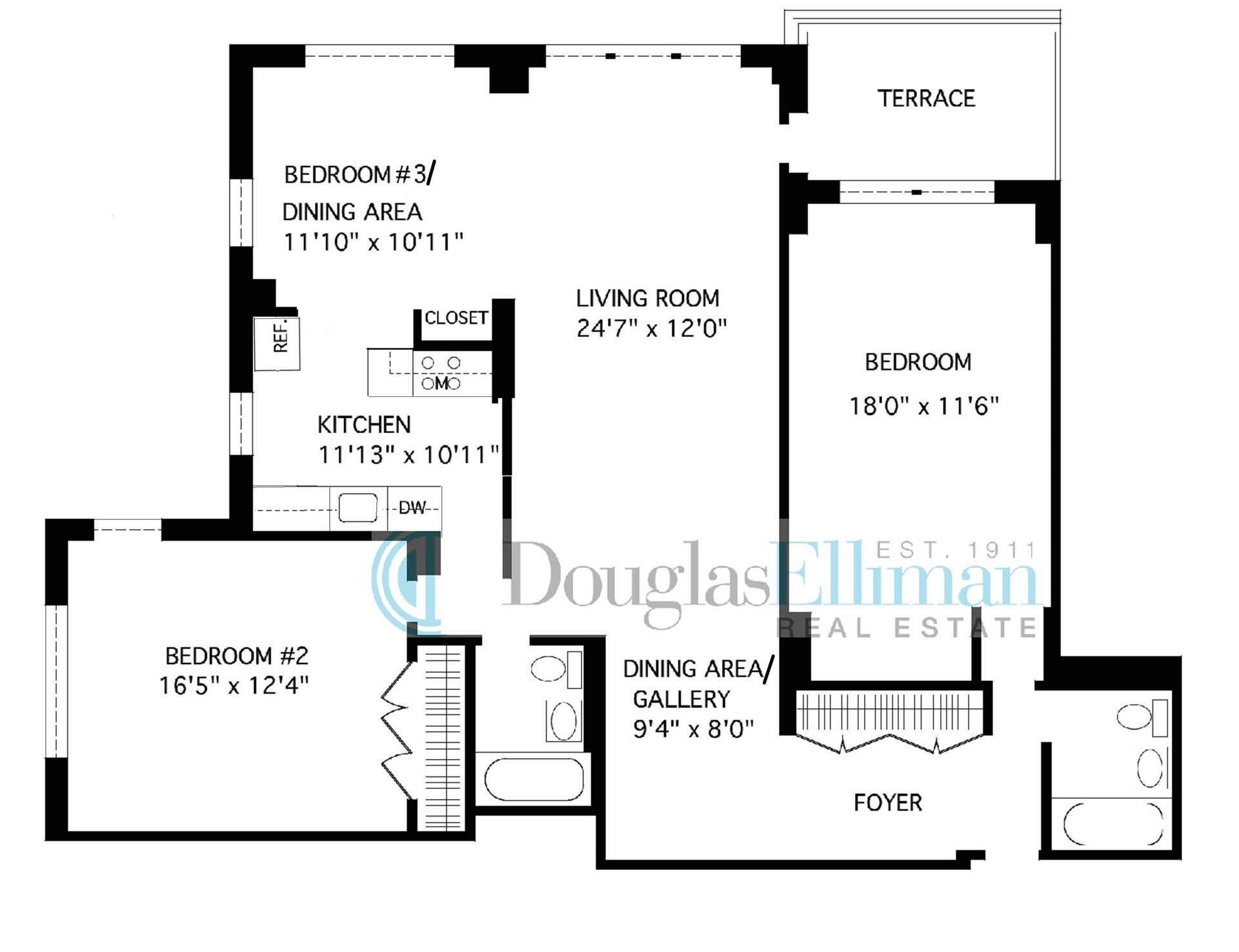 Floorplan for 5800 Arlington Avenue, 15J