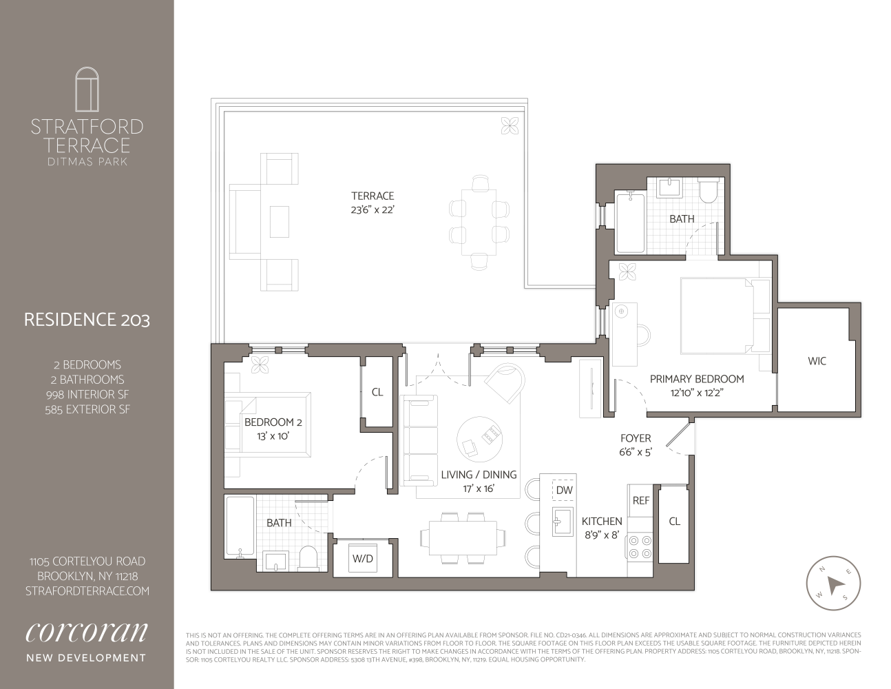 Floorplan for 1105 Cortelyou Road, 203
