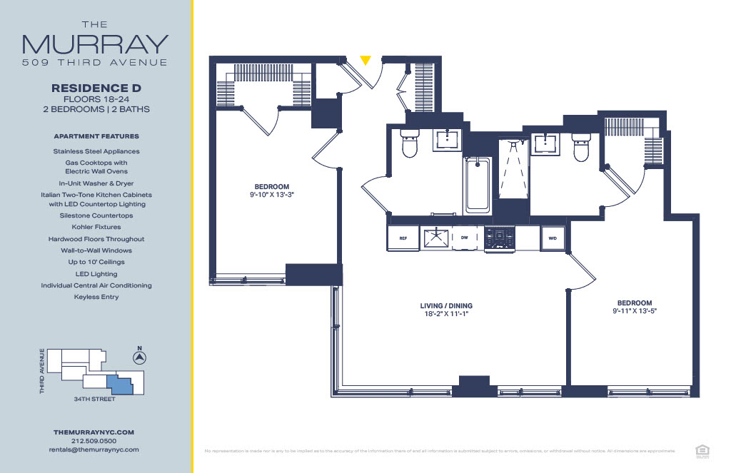 Floorplan for 509 3rd Avenue, 18D